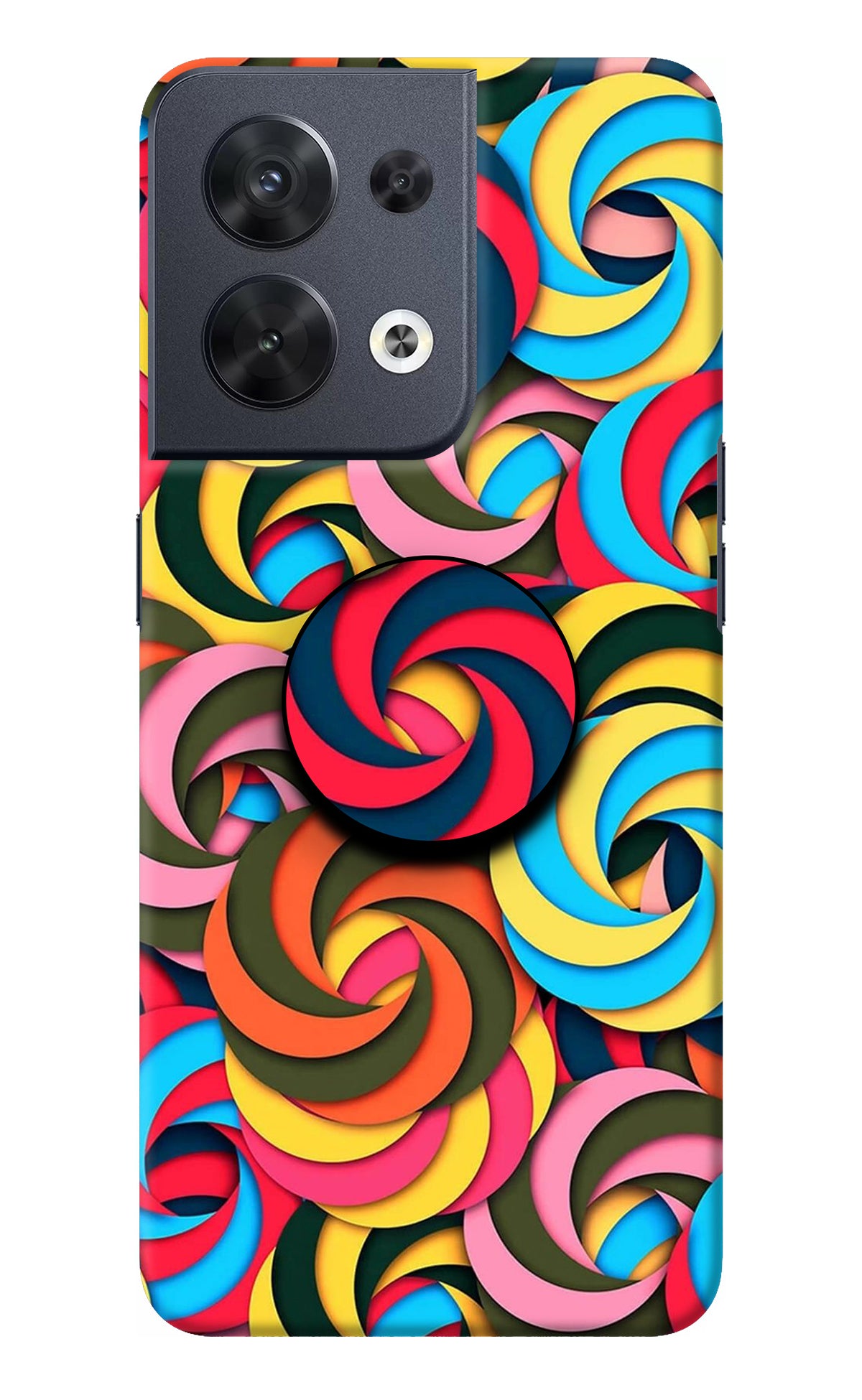 Spiral Pattern Oppo Reno8 Pop Case