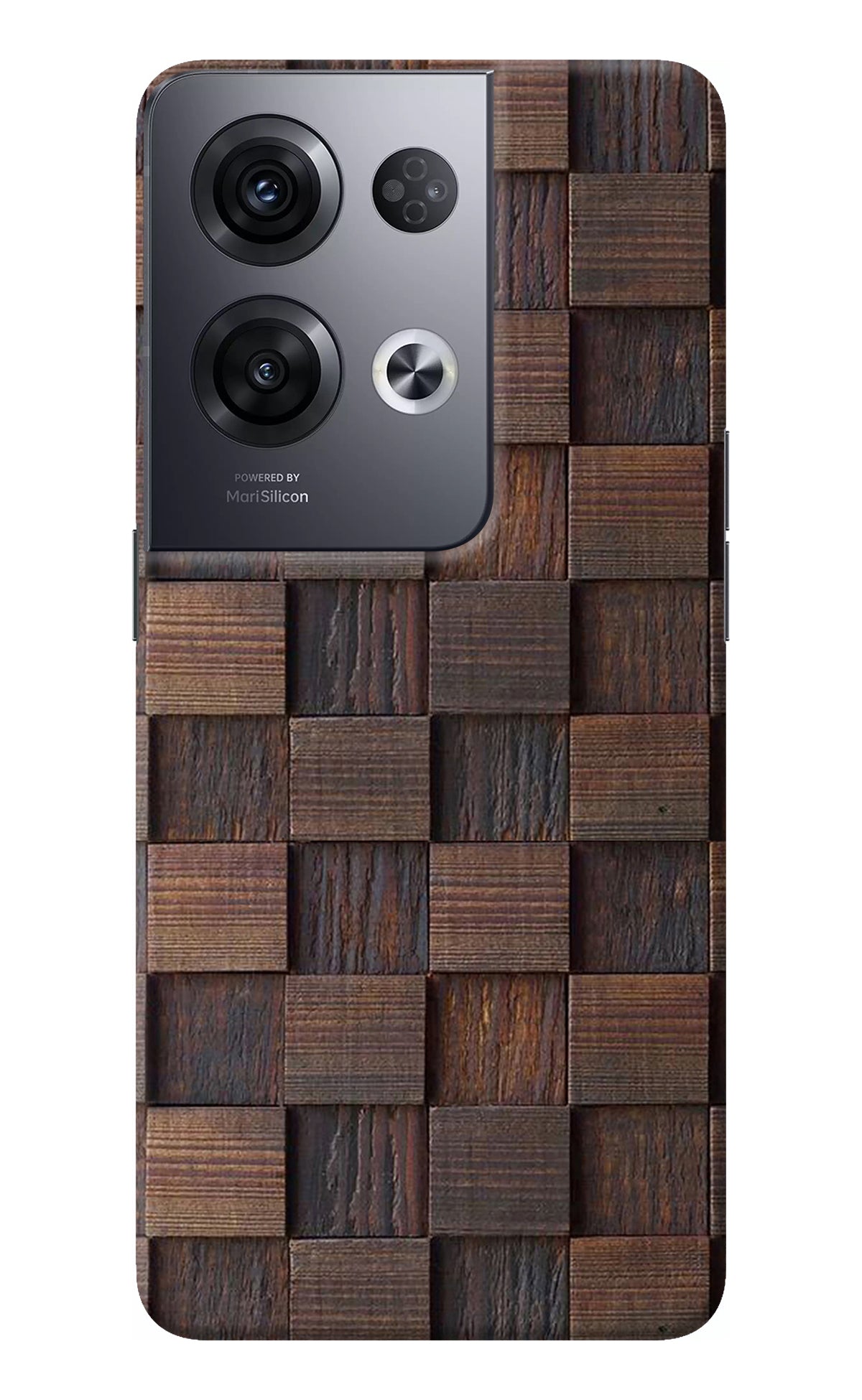 Wooden Cube Design Oppo Reno8 Pro Back Cover