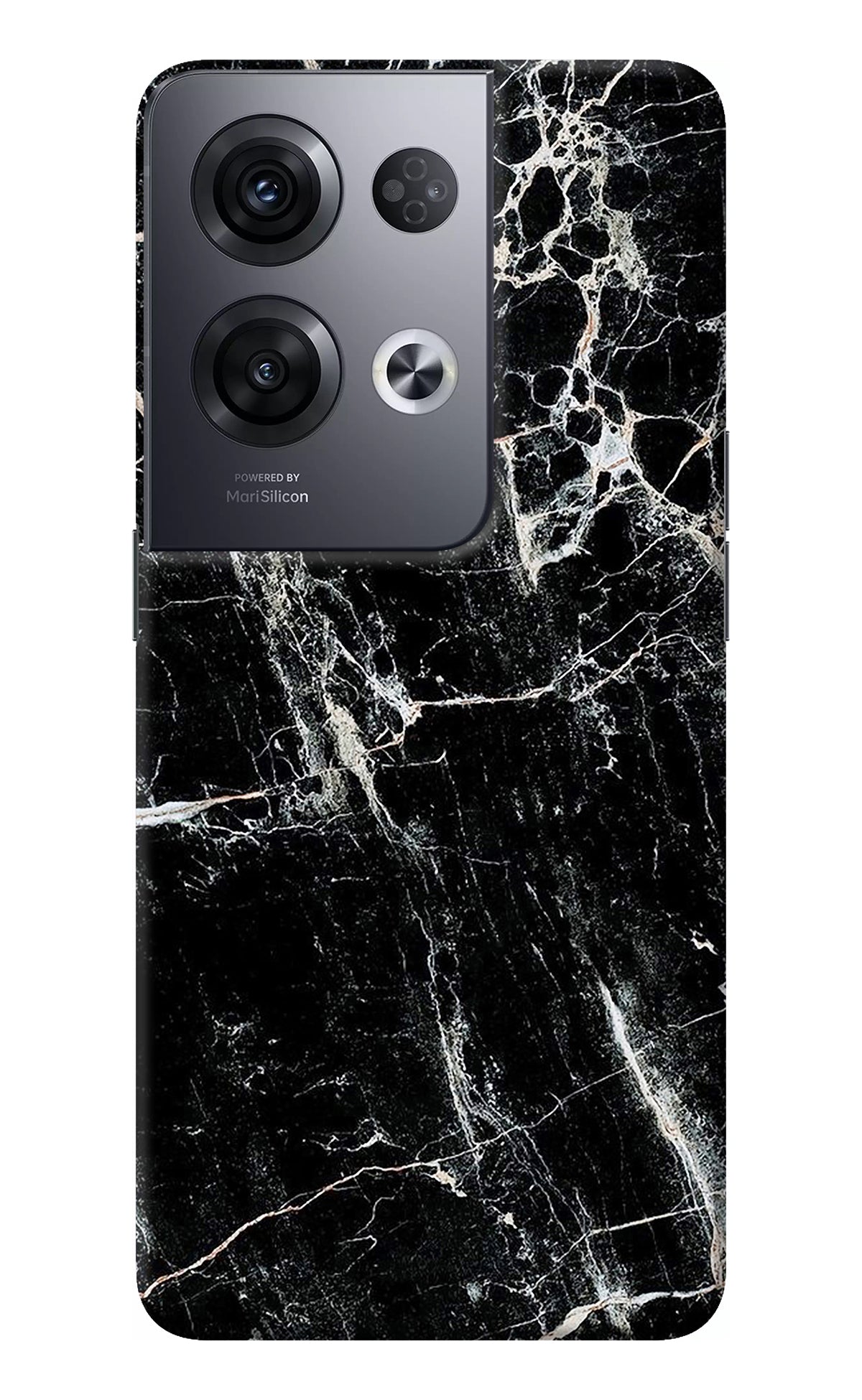 Black Marble Texture Oppo Reno8 Pro Back Cover