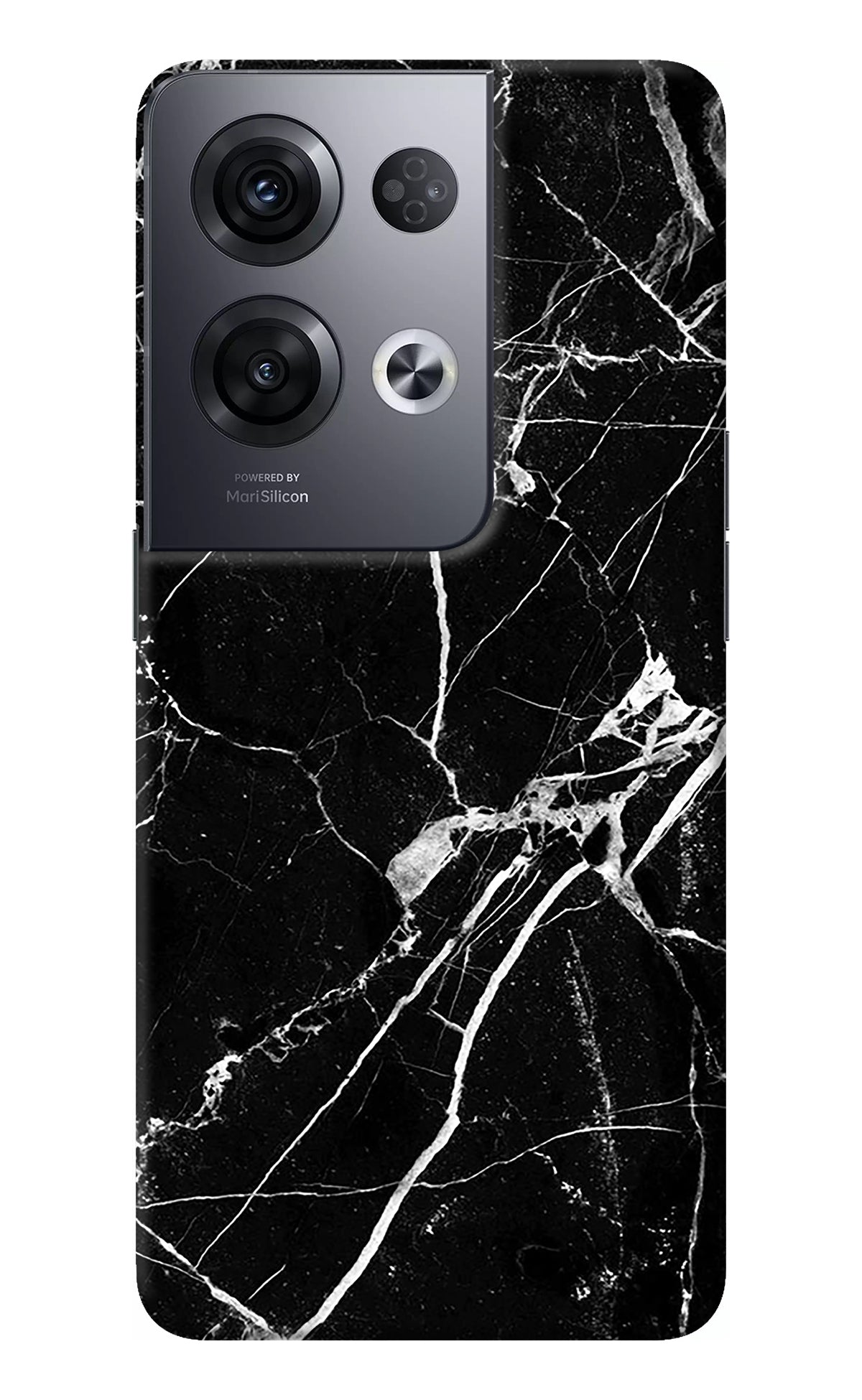 Black Marble Pattern Oppo Reno8 Pro Back Cover