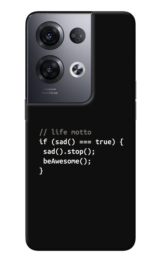 Life Motto Code Oppo Reno8 Pro Back Cover