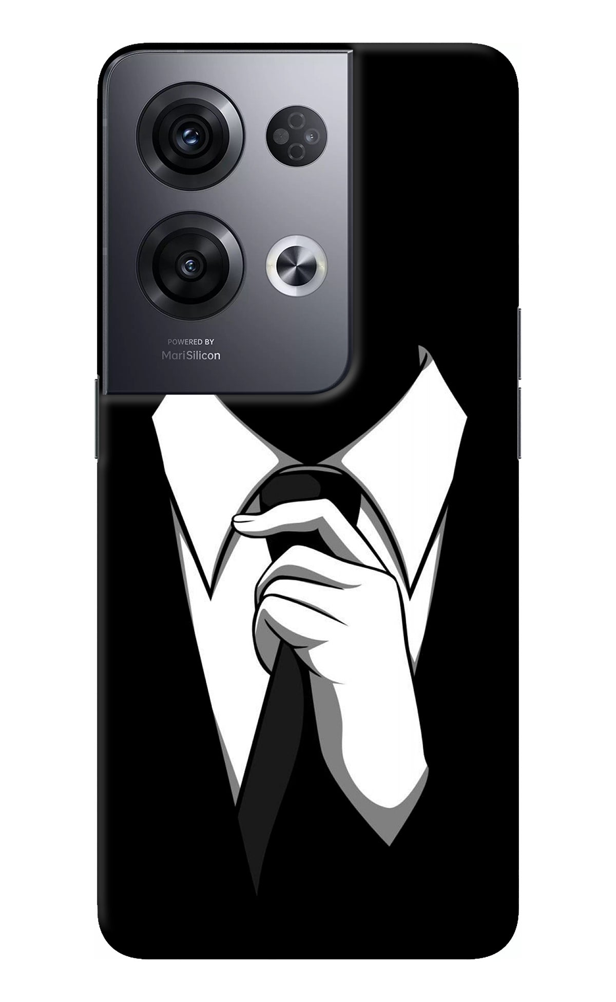 Black Tie Oppo Reno8 Pro Back Cover