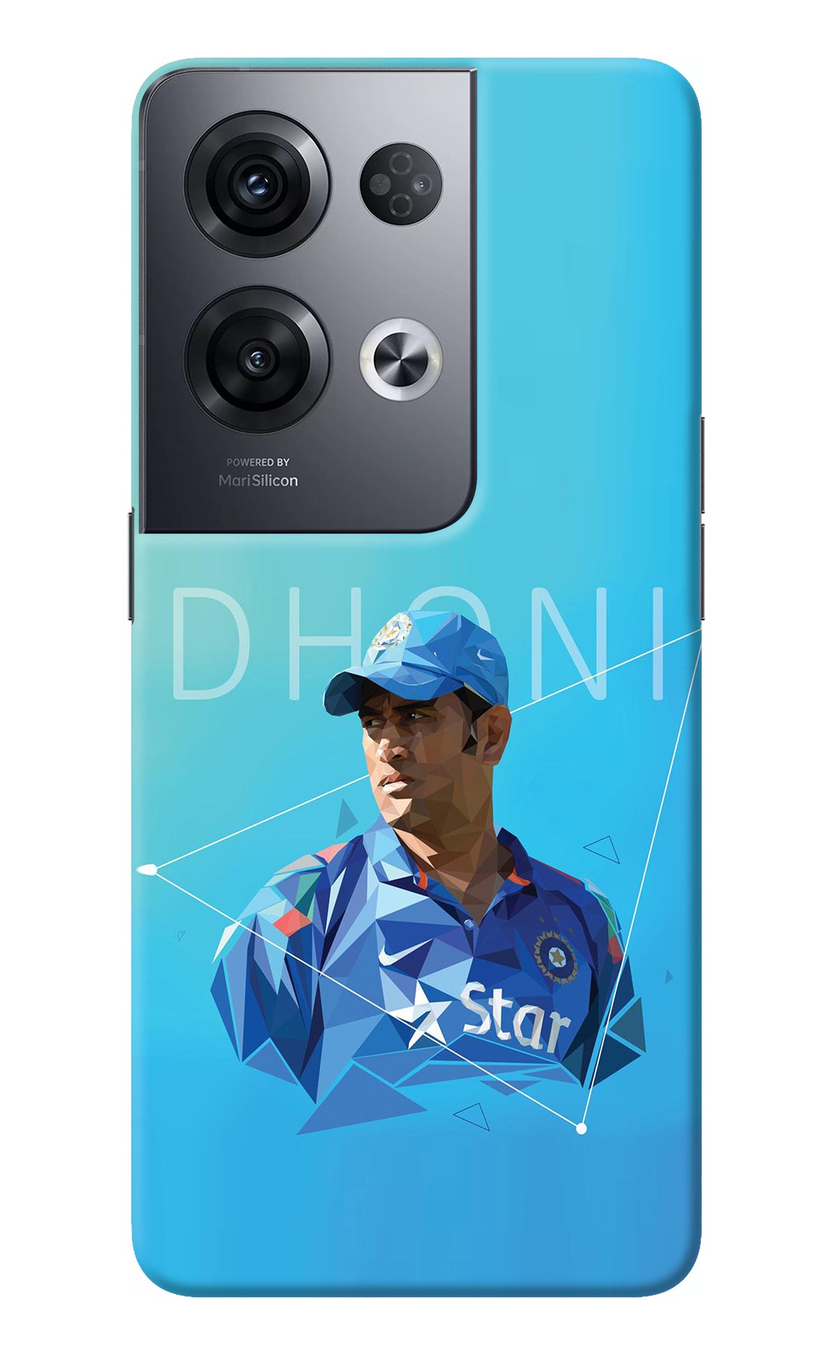 Dhoni Artwork Oppo Reno8 Pro Back Cover