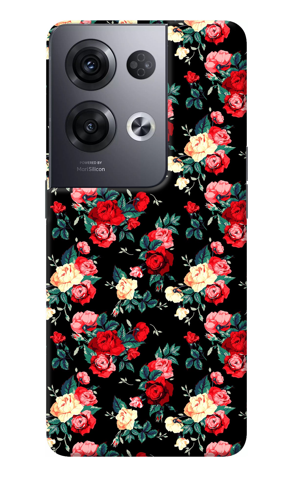 Rose Pattern Oppo Reno8 Pro Back Cover