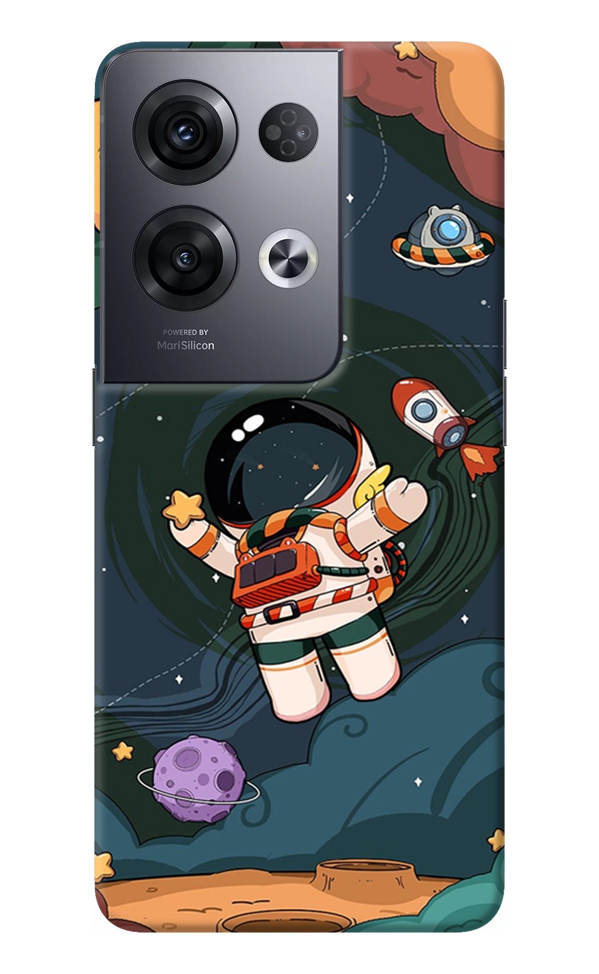 Cartoon Astronaut Oppo Reno8 Pro Back Cover