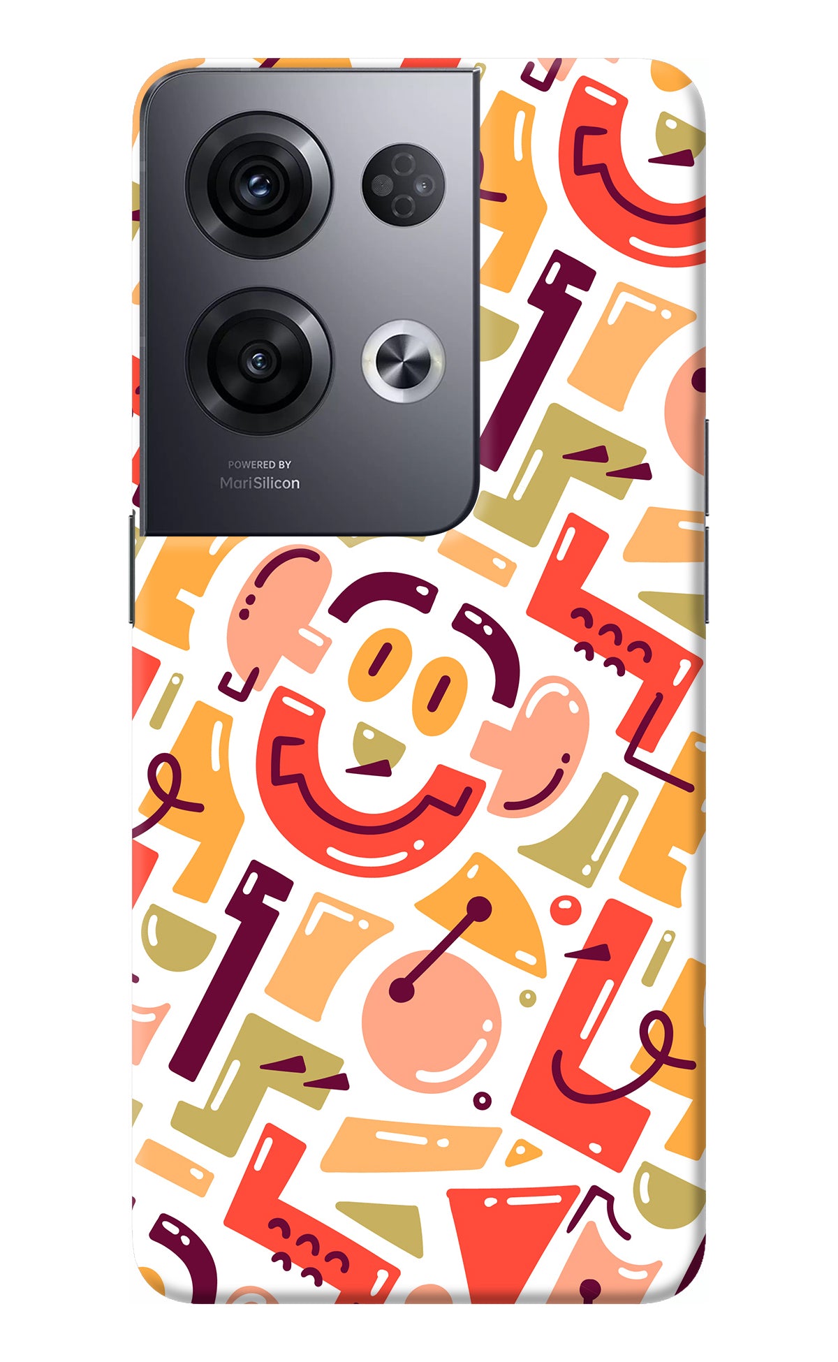 Doodle Pattern Oppo Reno8 Pro Back Cover