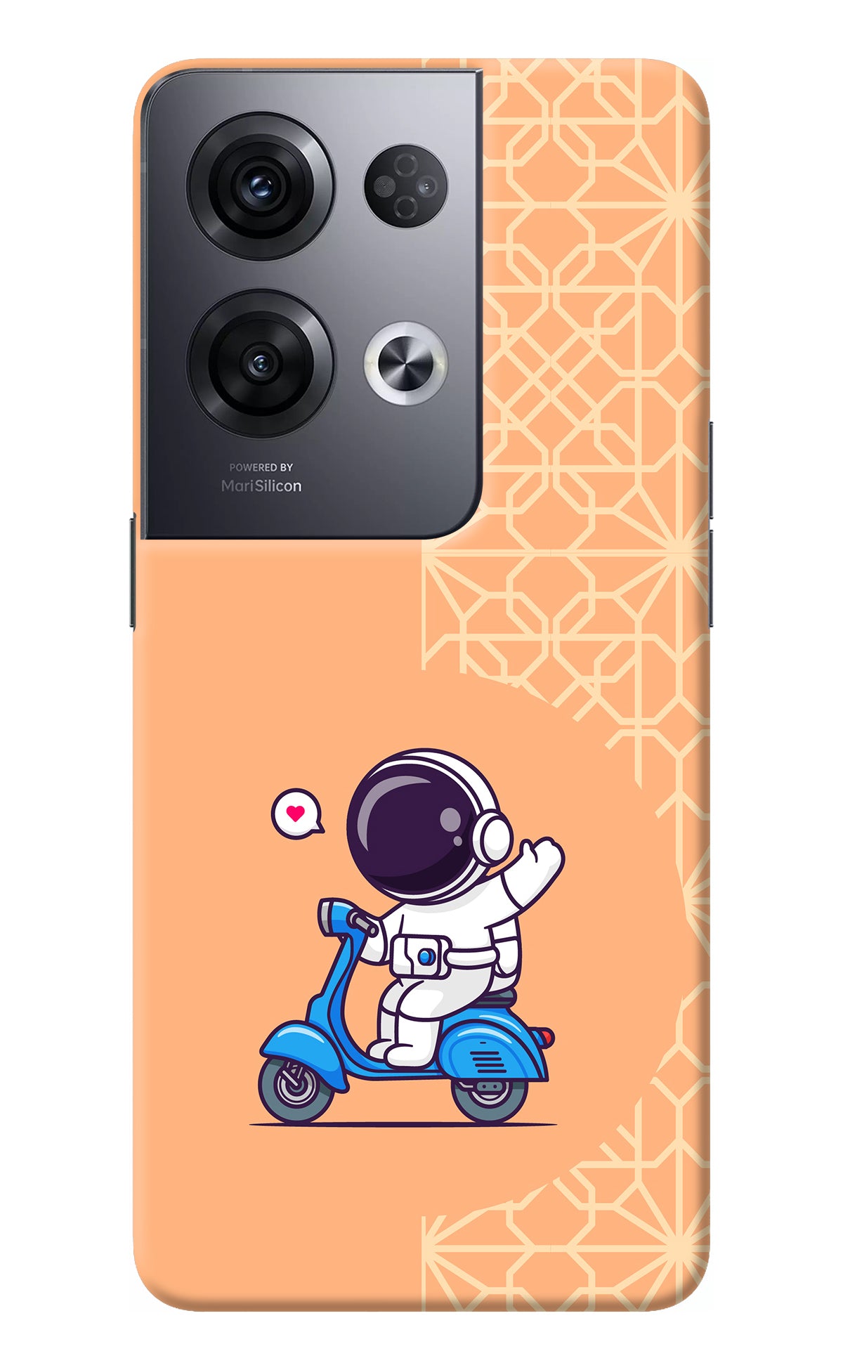 Cute Astronaut Riding Oppo Reno8 Pro Back Cover