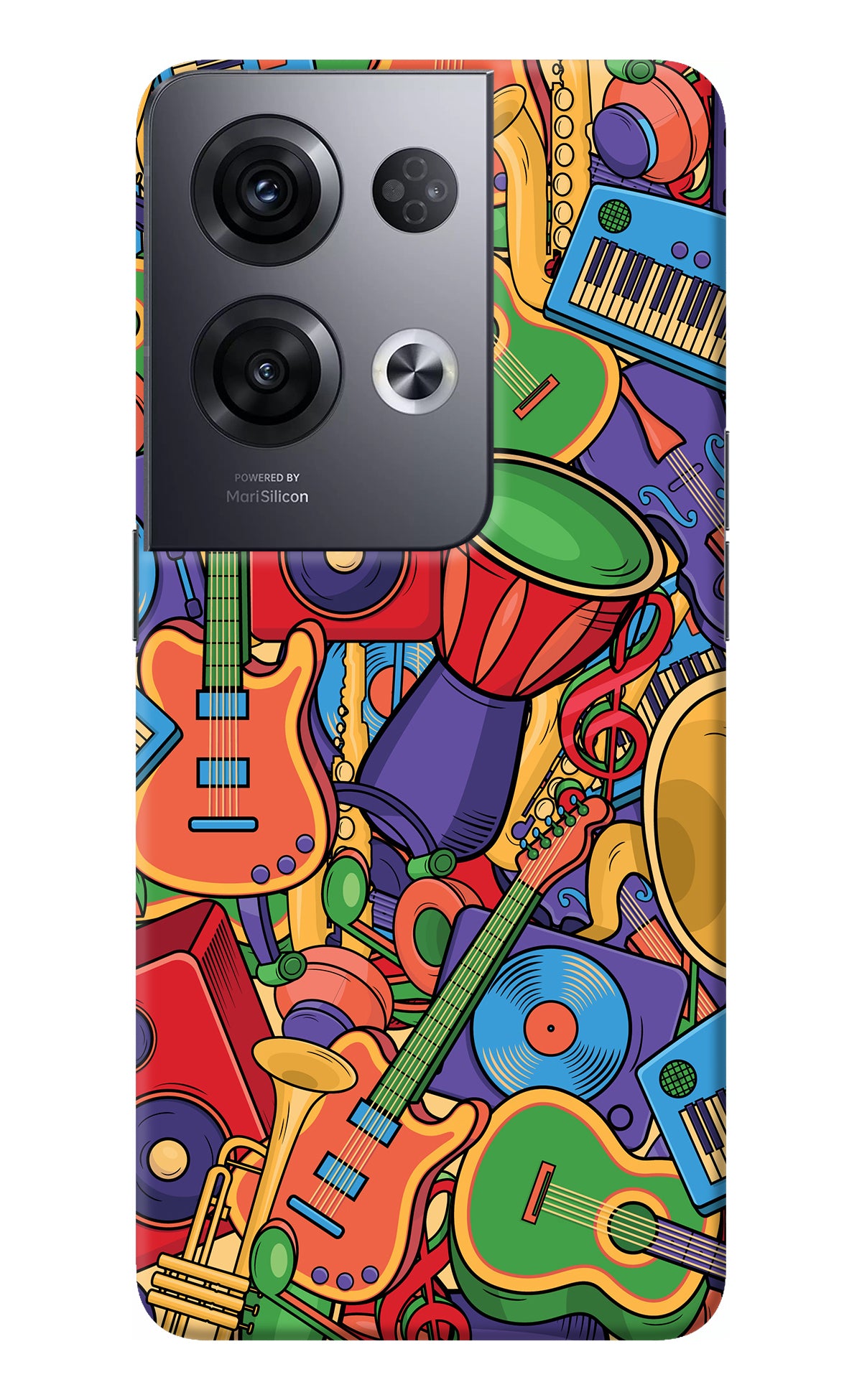 Music Instrument Doodle Oppo Reno8 Pro Back Cover