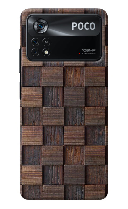 Wooden Cube Design Poco X4 Pro Back Cover