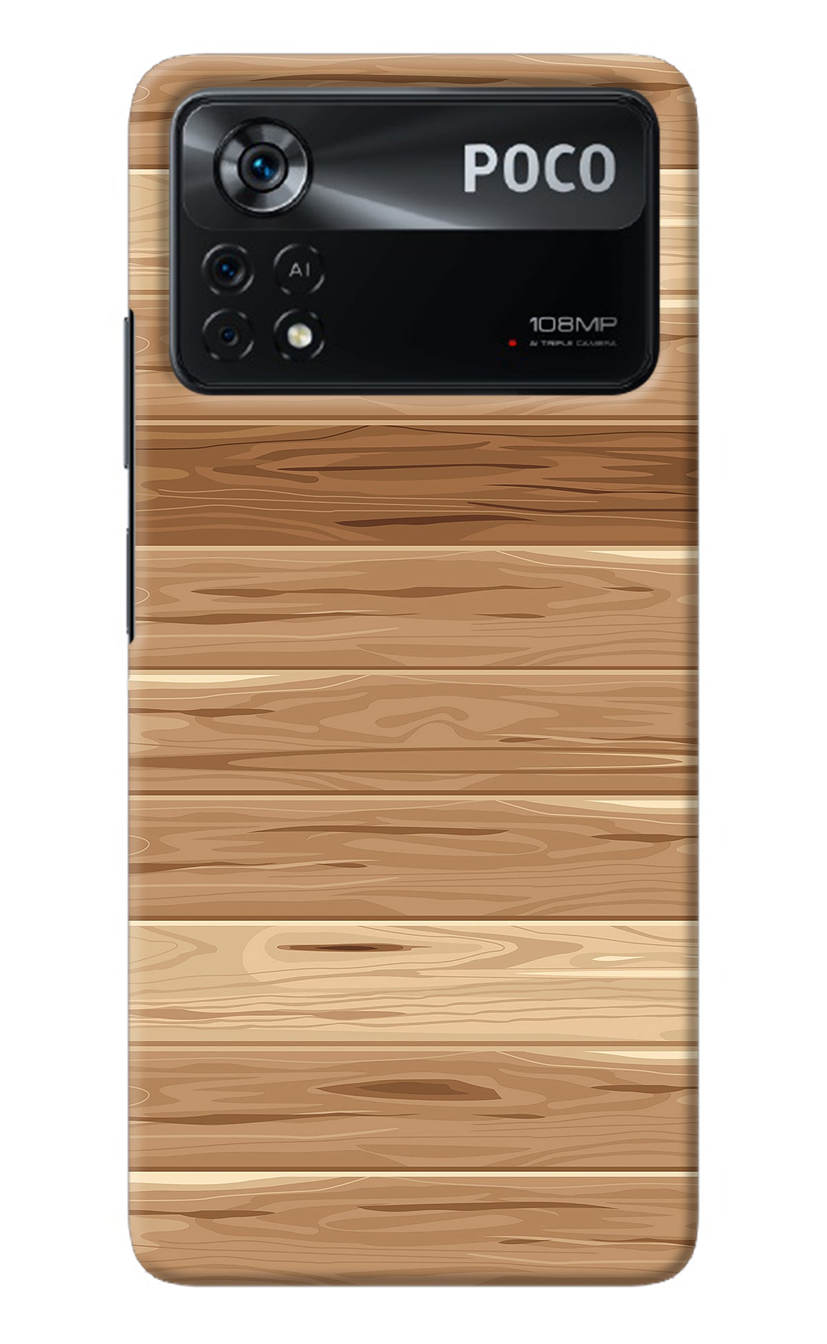 Wooden Vector Poco X4 Pro Back Cover