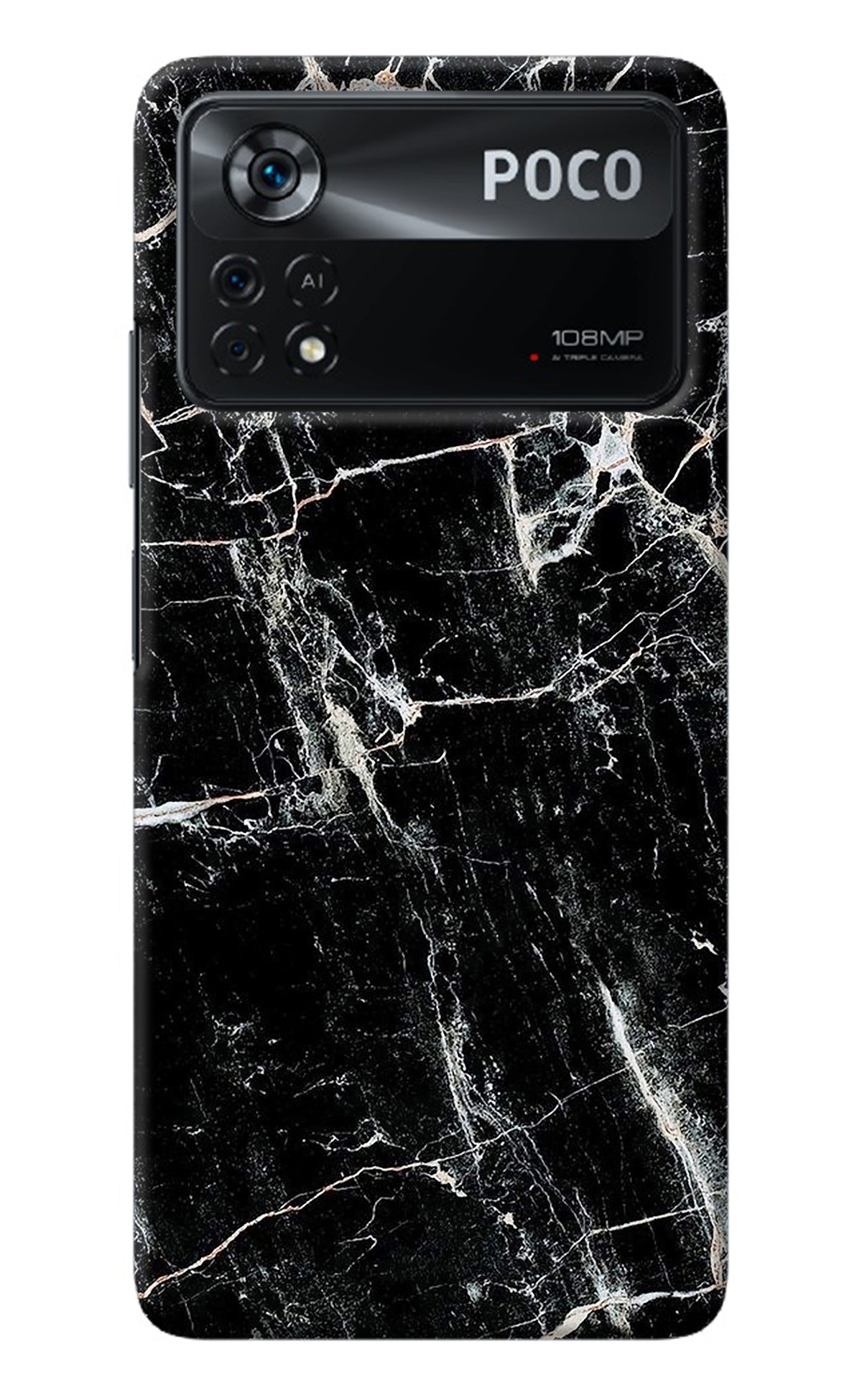 Black Marble Texture Poco X4 Pro Back Cover