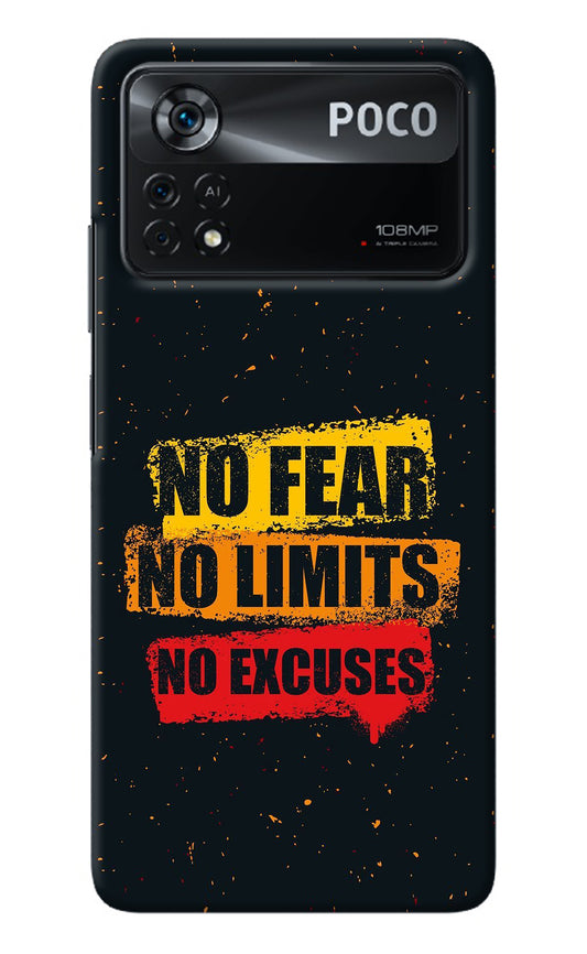 No Fear No Limits No Excuse Poco X4 Pro Back Cover