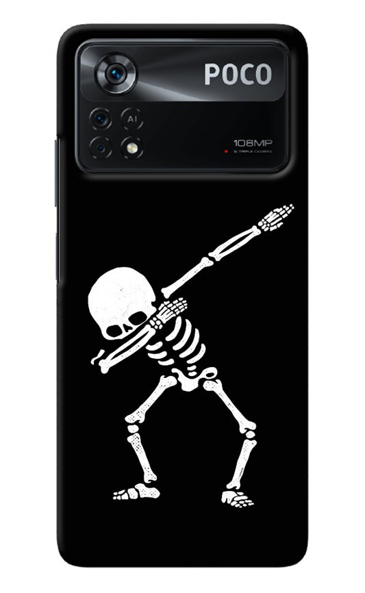 Dabbing Skeleton Art Poco X4 Pro Back Cover