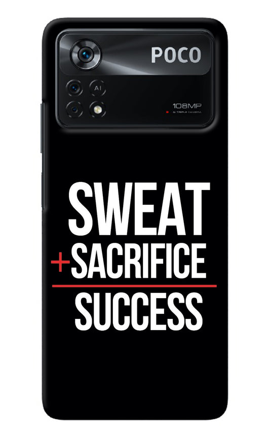 Sweat Sacrifice Success Poco X4 Pro Back Cover