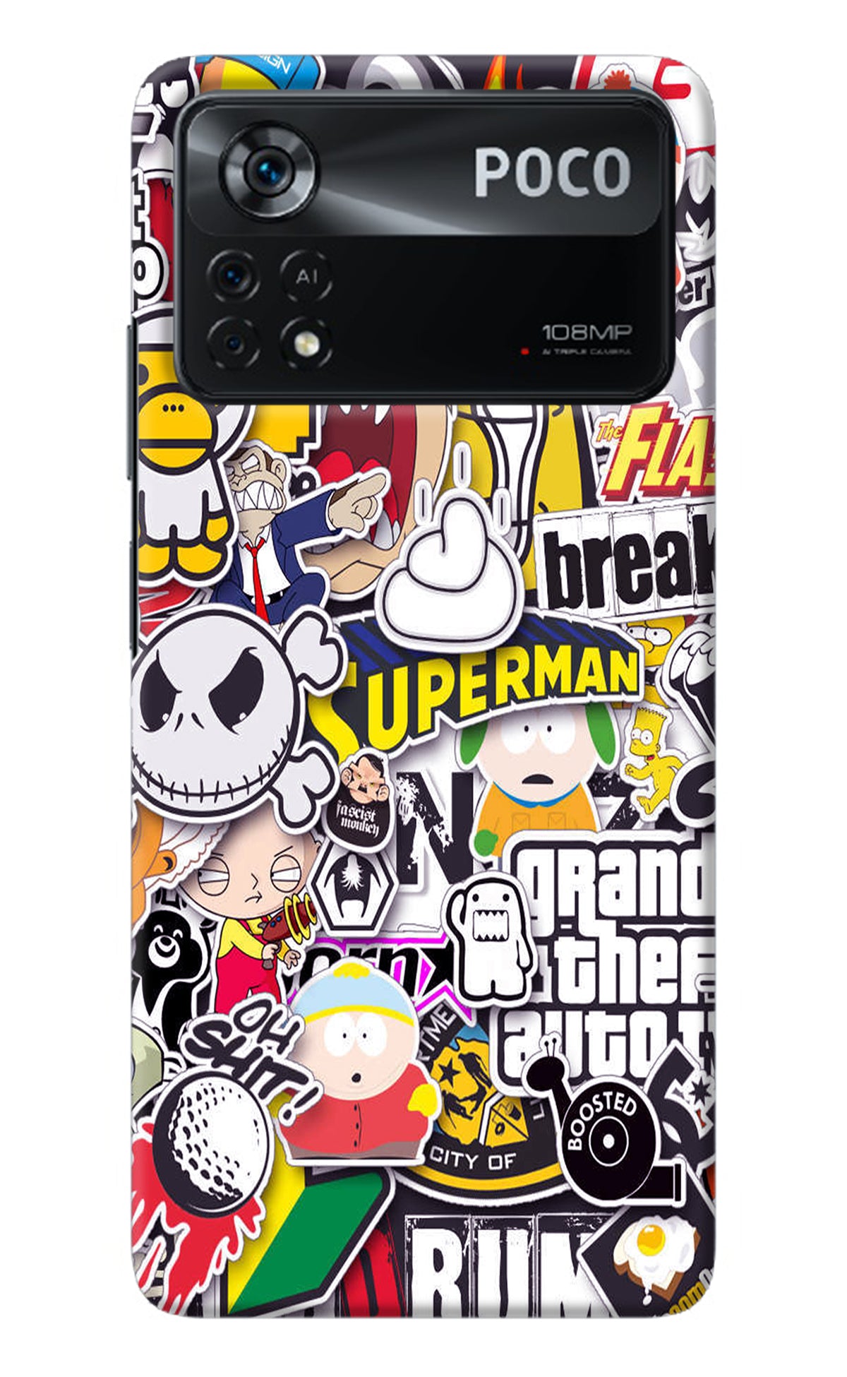 Sticker Bomb Poco X4 Pro Back Cover