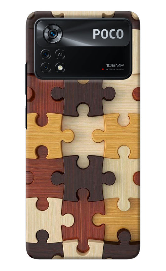 Wooden Puzzle Poco X4 Pro Back Cover