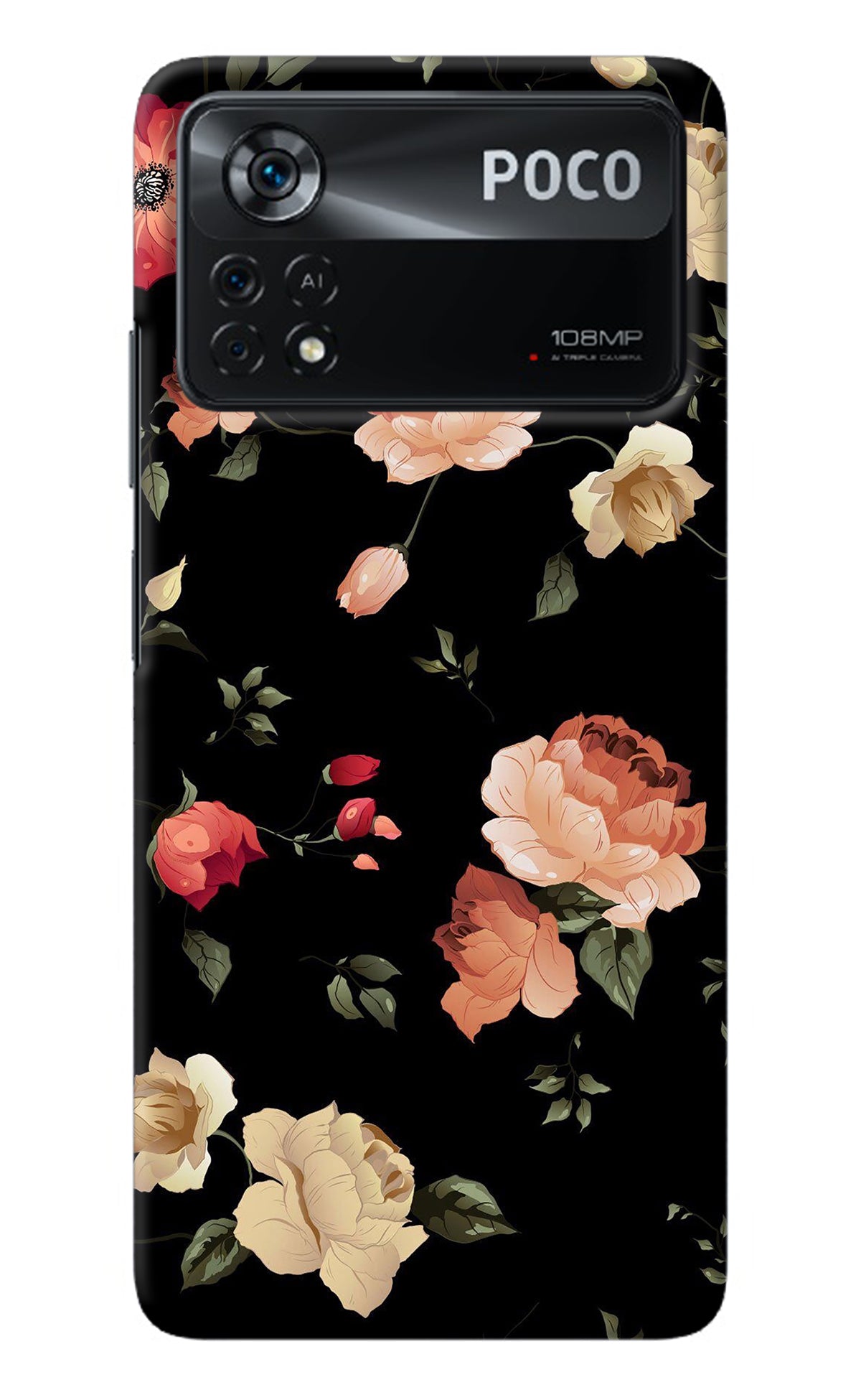 Flowers Poco X4 Pro Back Cover