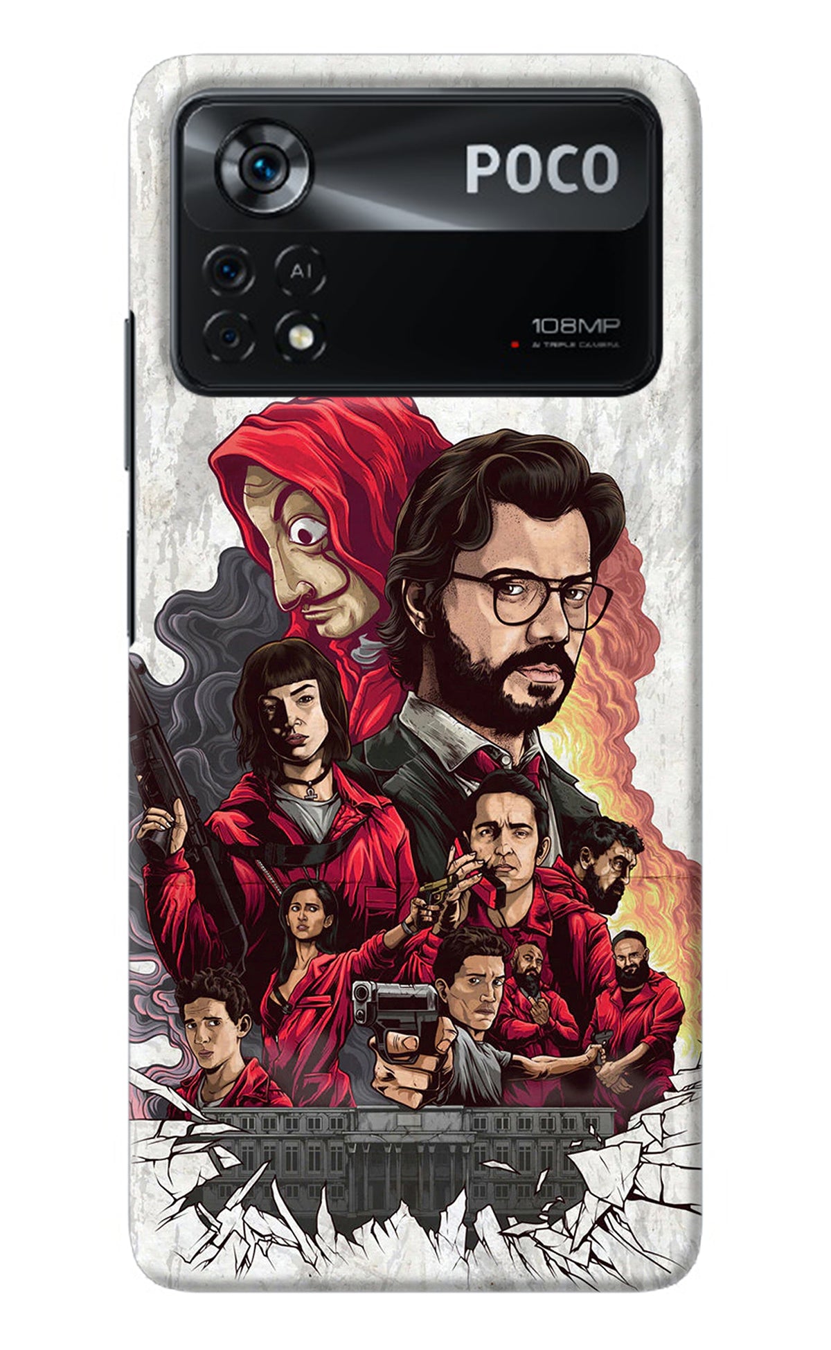 Money Heist Artwork Poco X4 Pro Back Cover