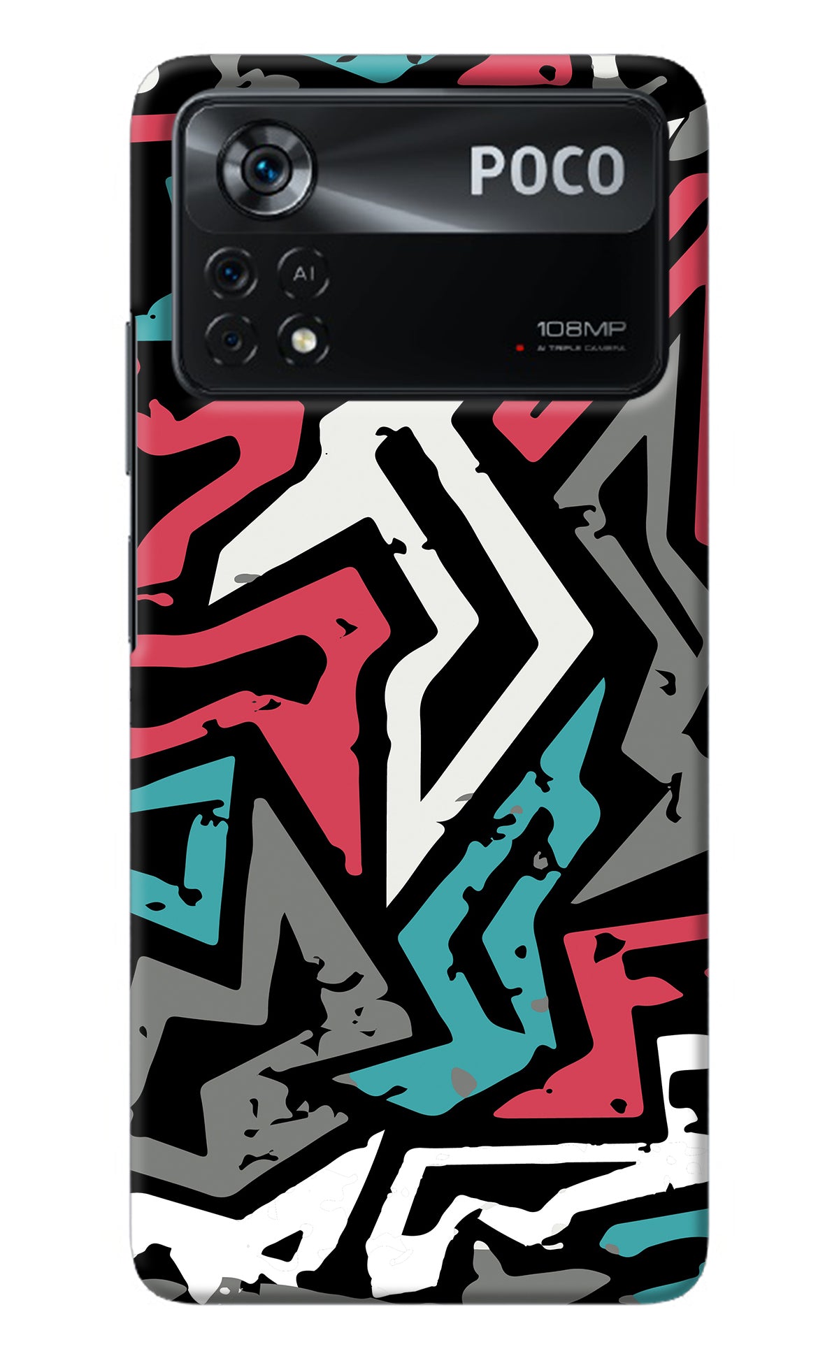 Geometric Graffiti Poco X4 Pro Back Cover