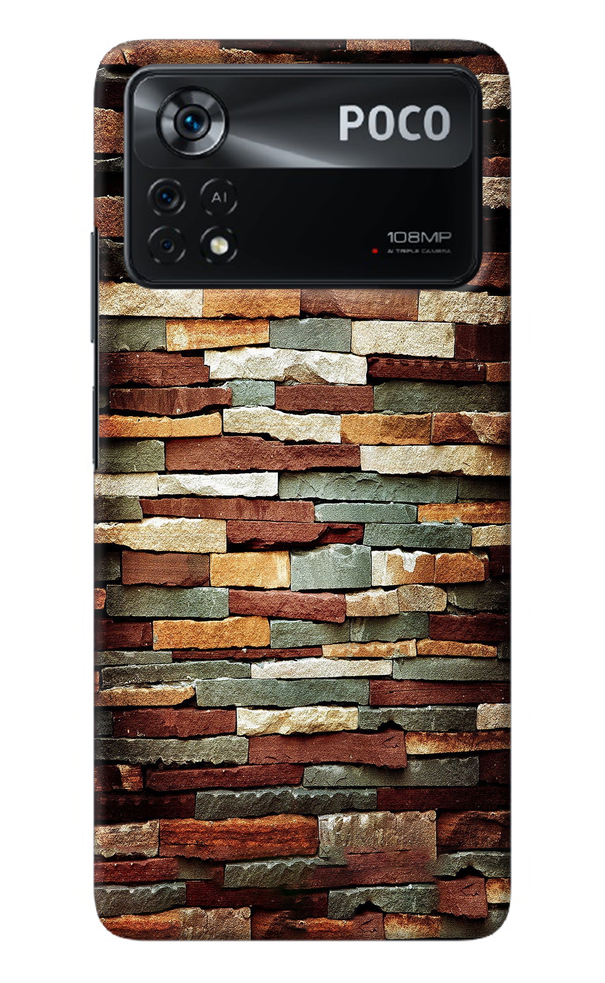 Bricks Pattern Poco X4 Pro Back Cover