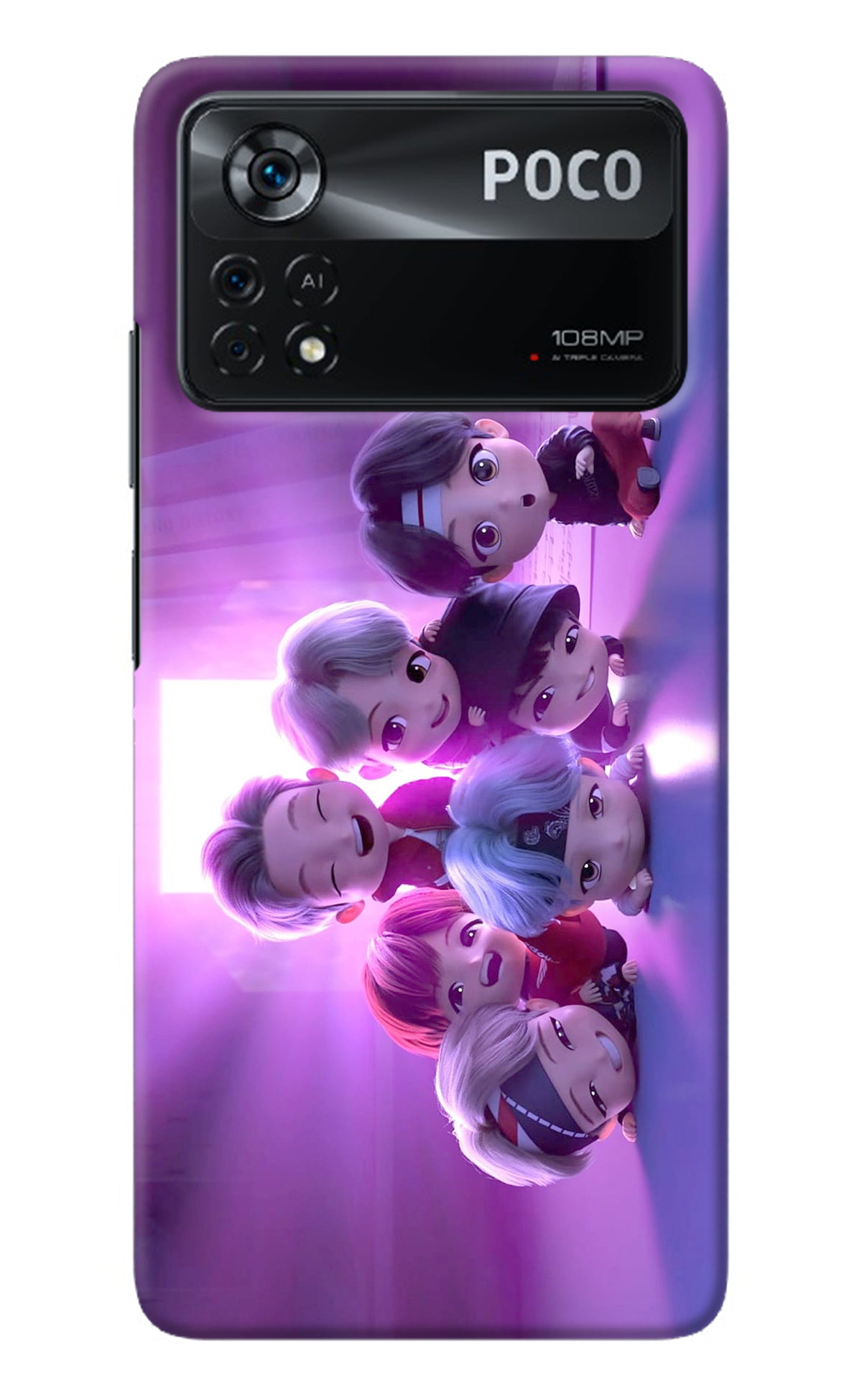 BTS Chibi Poco X4 Pro Back Cover