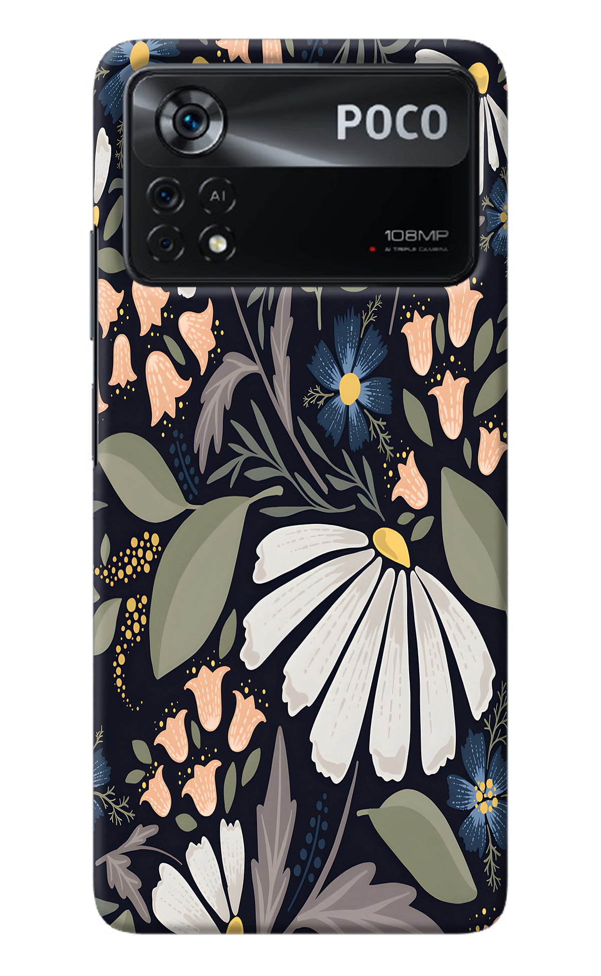 Flowers Art Poco X4 Pro Back Cover