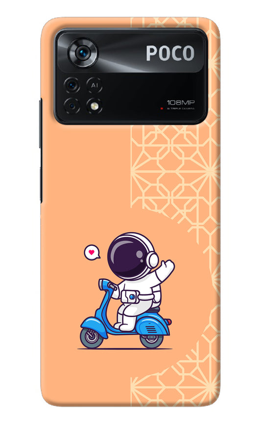 Cute Astronaut Riding Poco X4 Pro Back Cover