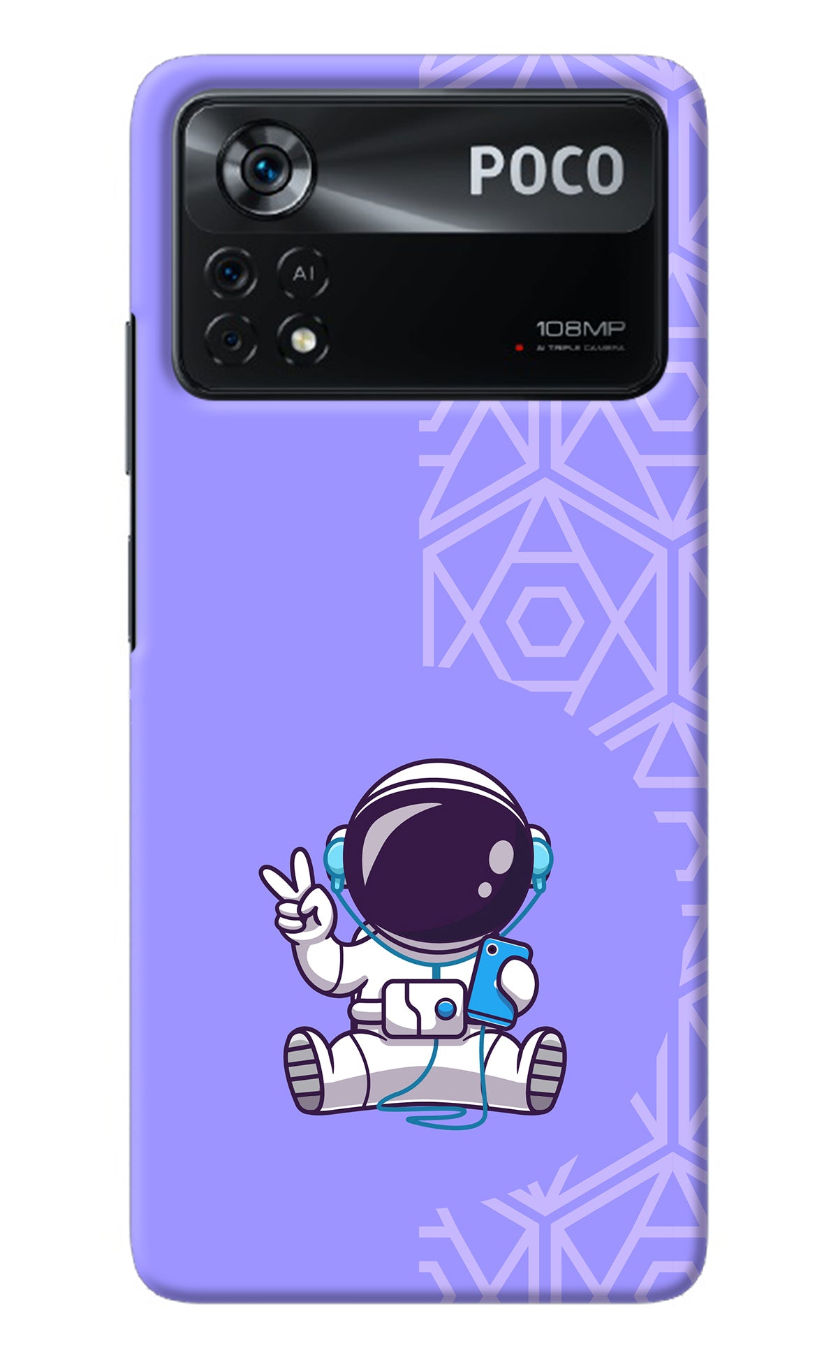 Cute Astronaut Chilling Poco X4 Pro Back Cover