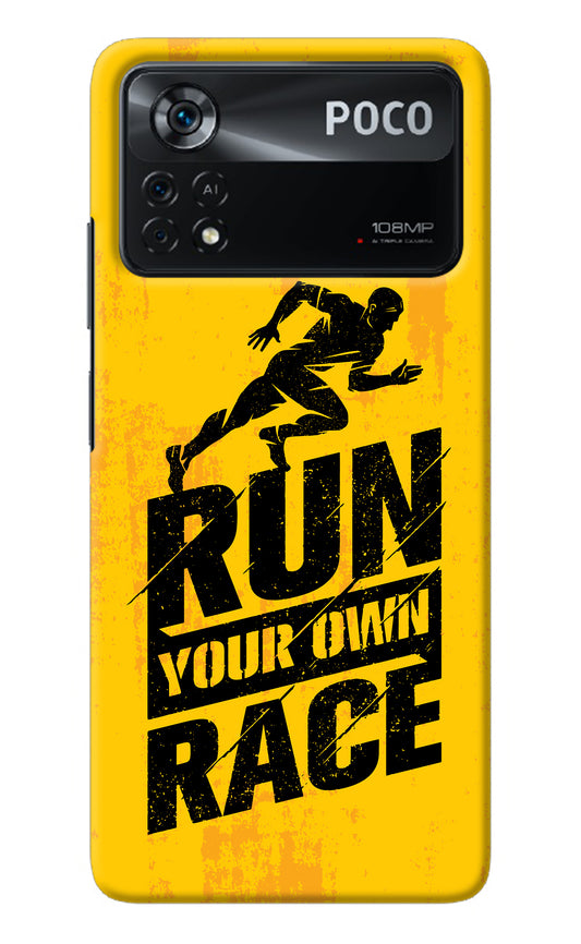 Run Your Own Race Poco X4 Pro Back Cover