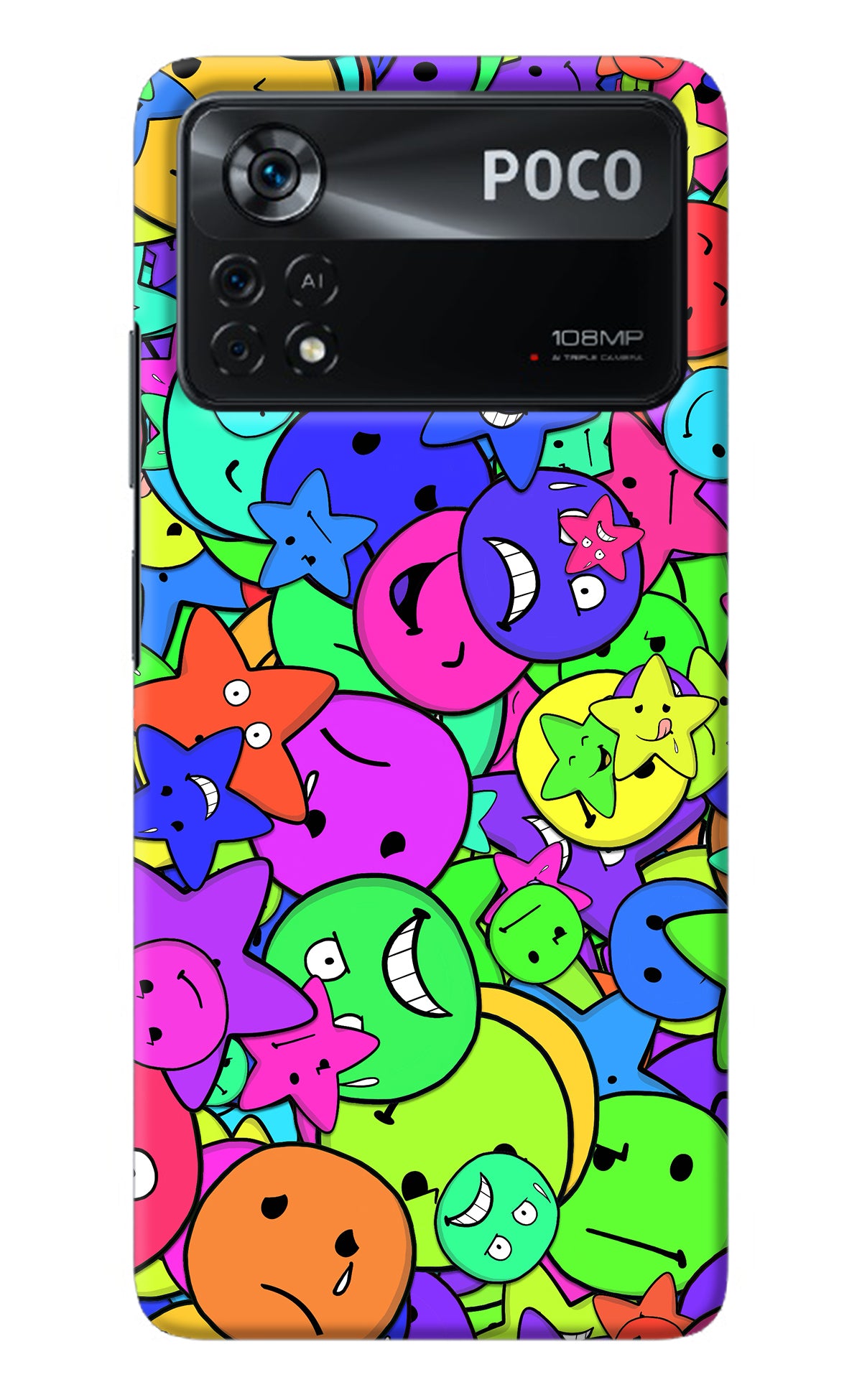 Fun Doodle Poco X4 Pro Back Cover