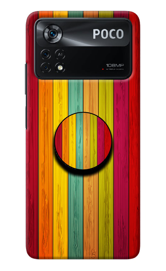 Multicolor Wooden Poco X4 Pro Pop Case