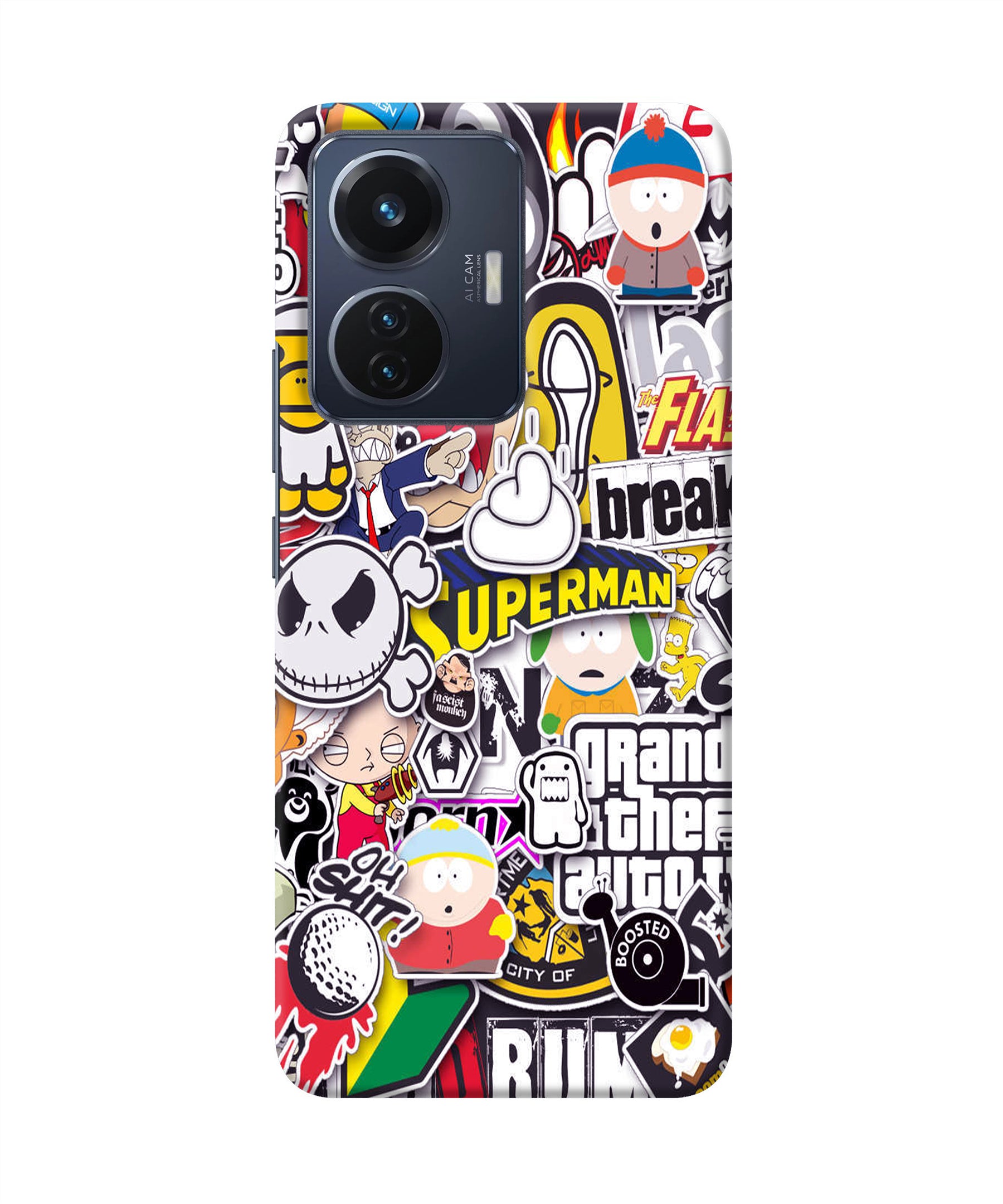 Sticker Bomb Vivo T1 44W Back Cover