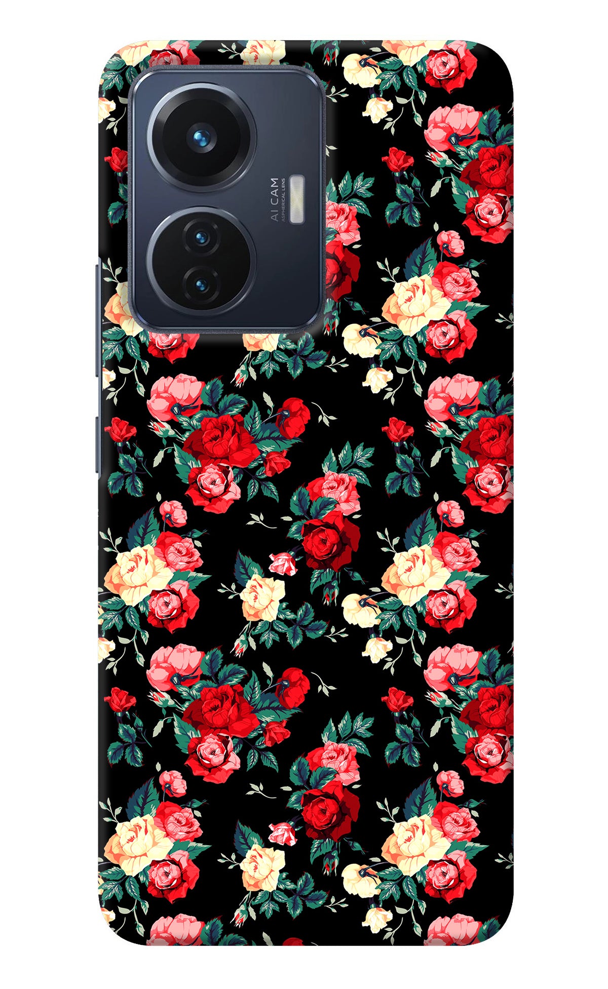 Rose Pattern Vivo T1 44W Back Cover