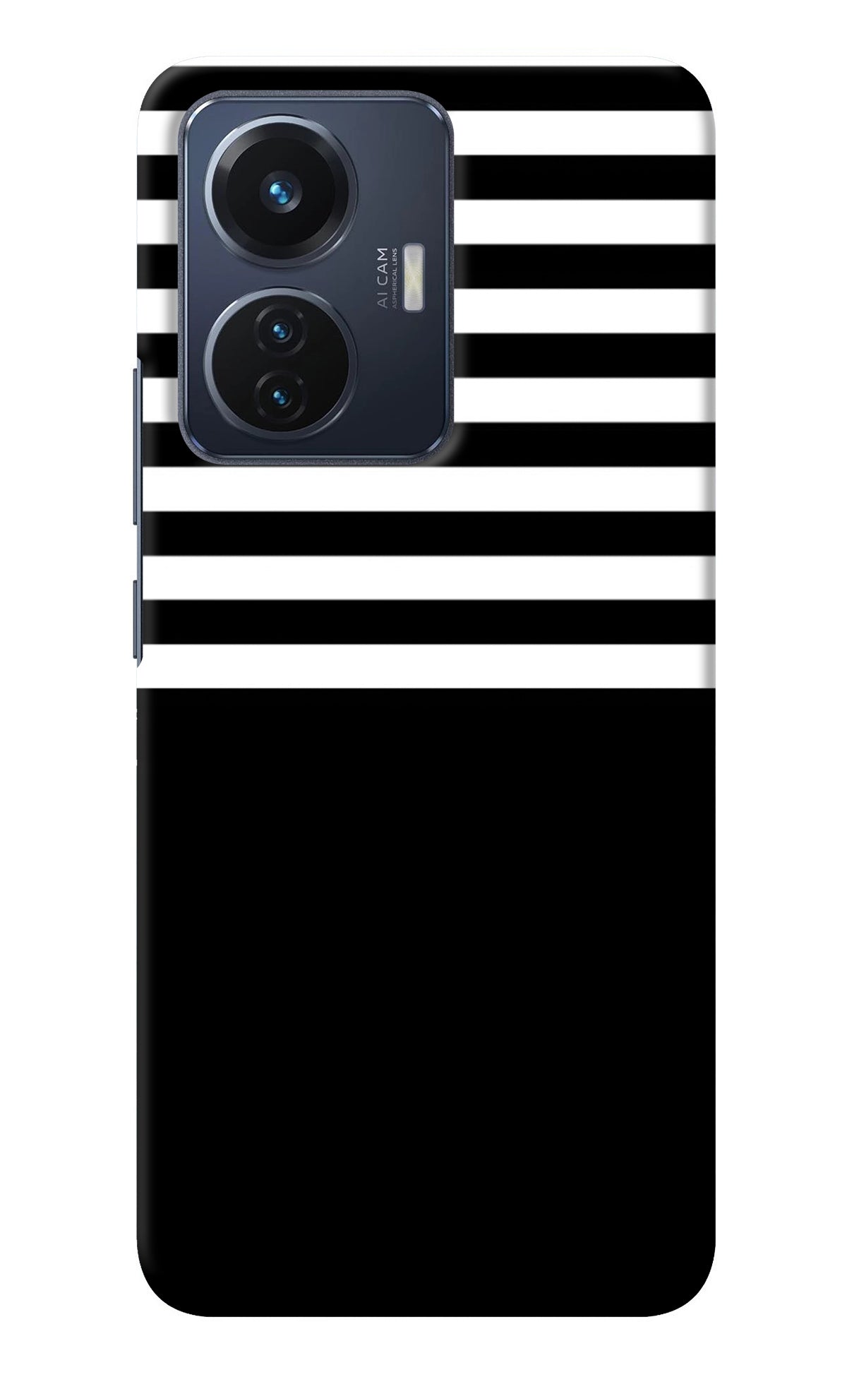 Black and White Print Vivo T1 44W Back Cover