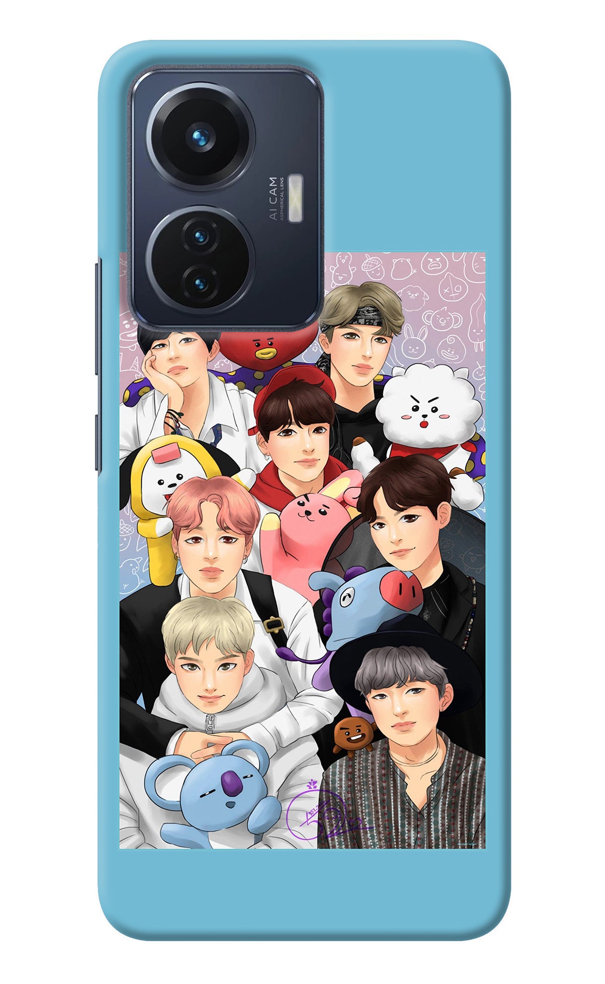 BTS with animals Vivo T1 44W Back Cover