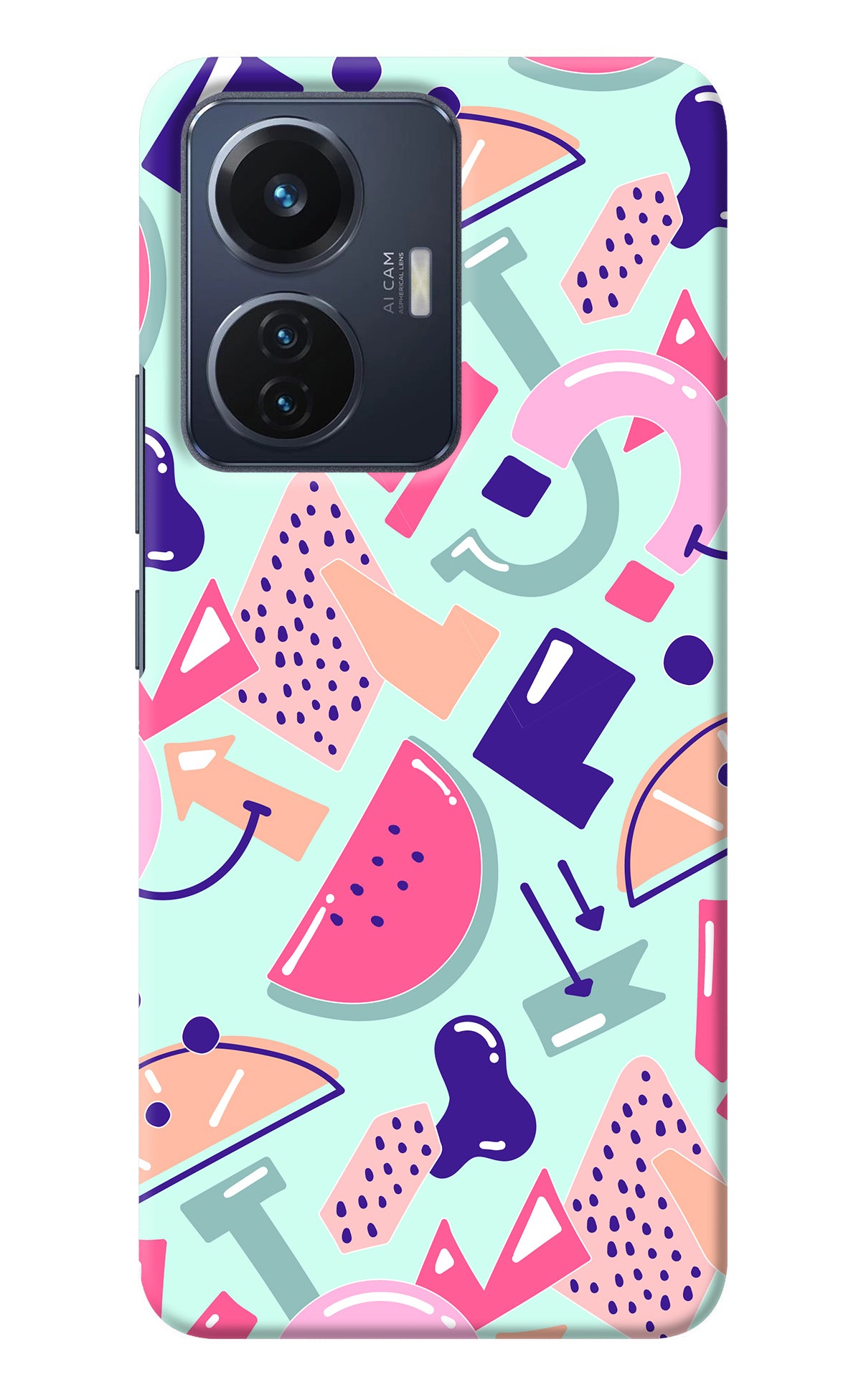 Doodle Pattern Vivo T1 44W Back Cover