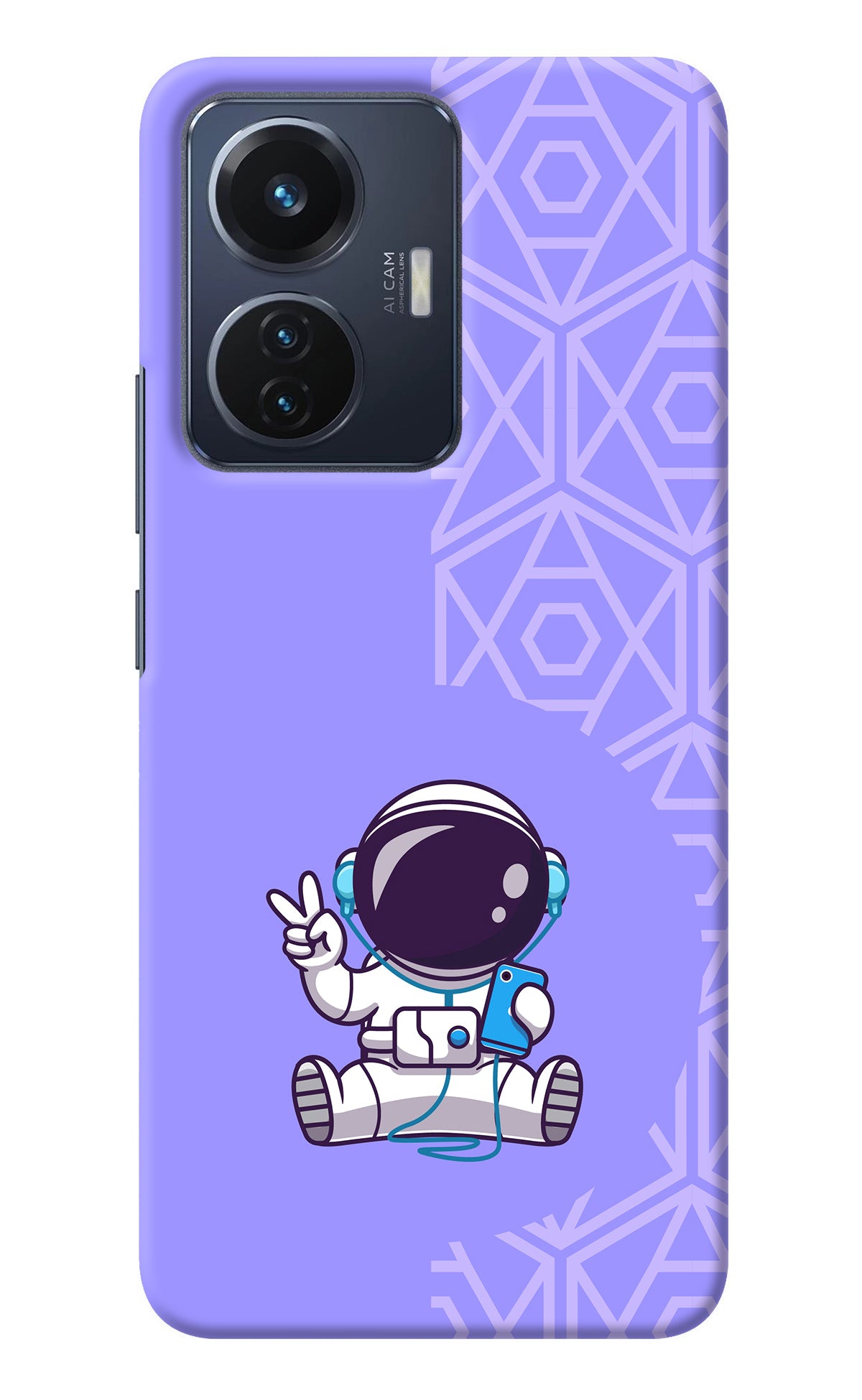 Cute Astronaut Chilling Vivo T1 44W Back Cover