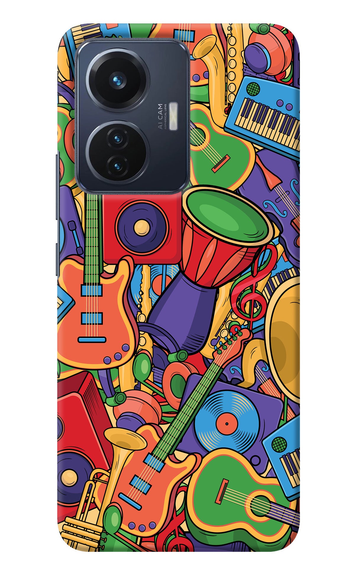 Music Instrument Doodle Vivo T1 44W Back Cover