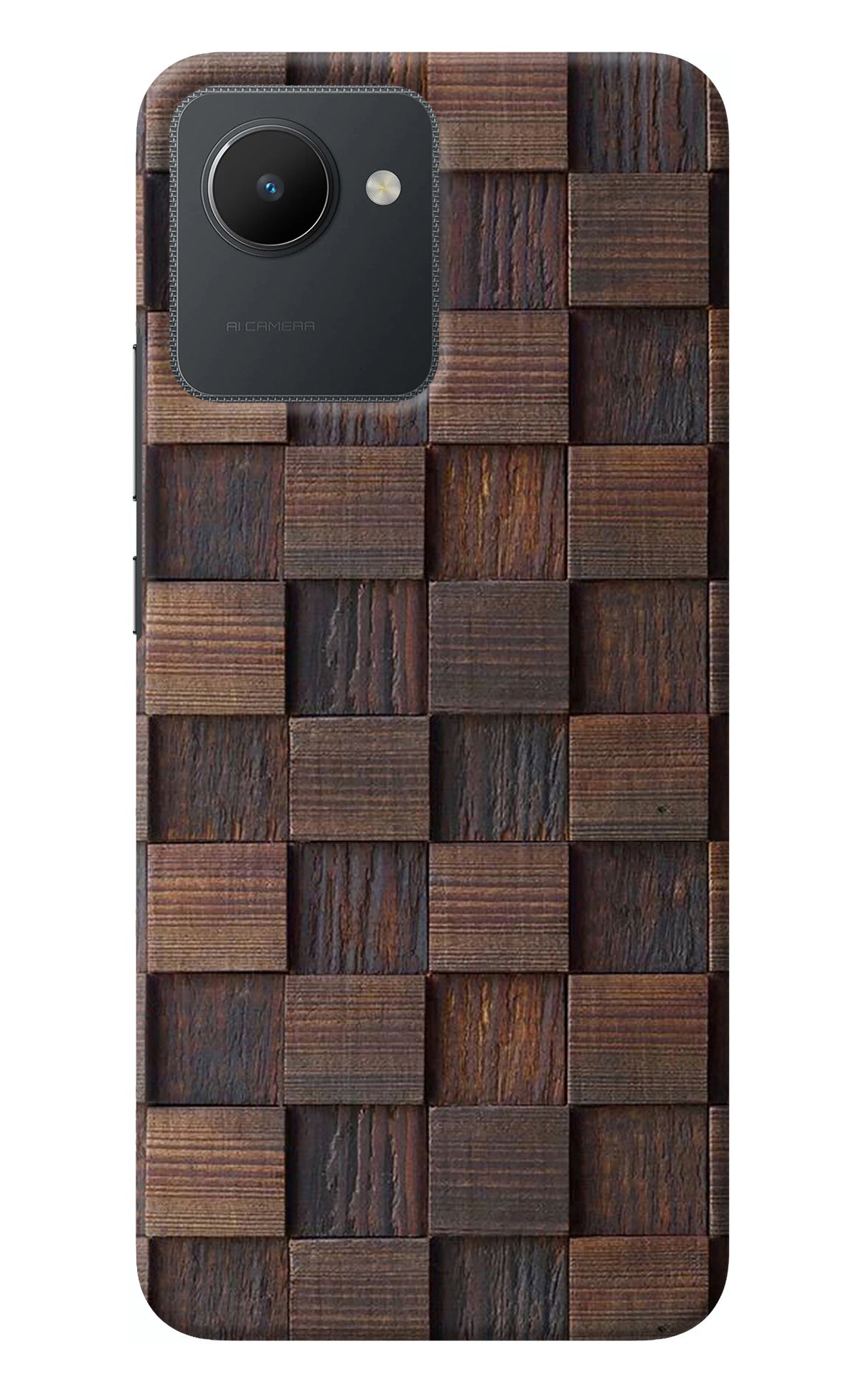 Wooden Cube Design Realme C30 Back Cover