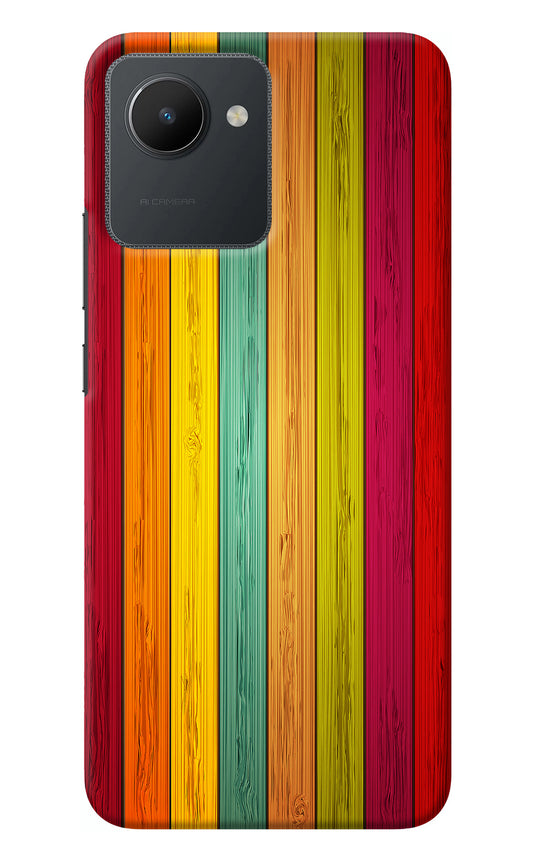 Multicolor Wooden Realme C30 Back Cover