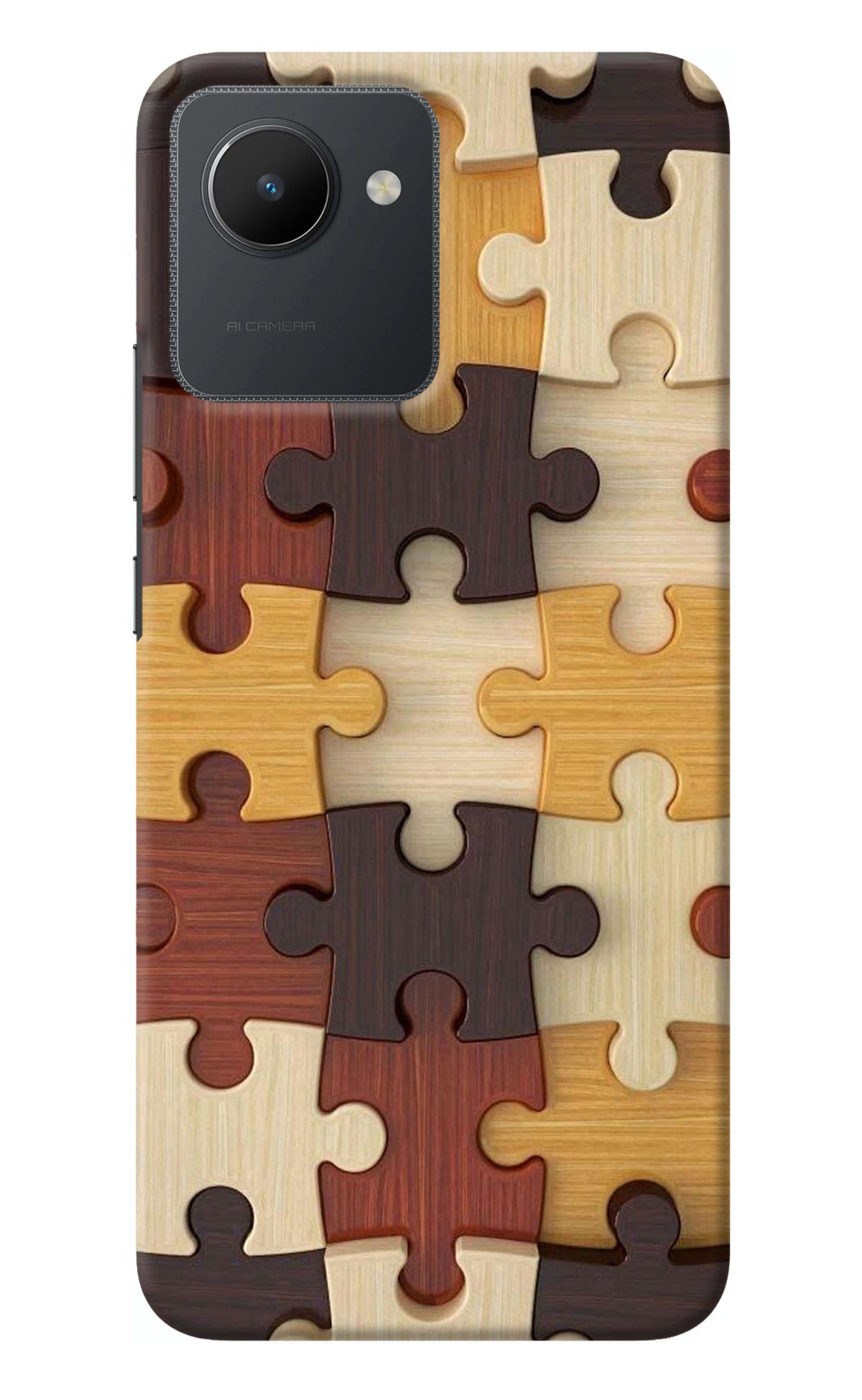 Wooden Puzzle Realme C30 Back Cover