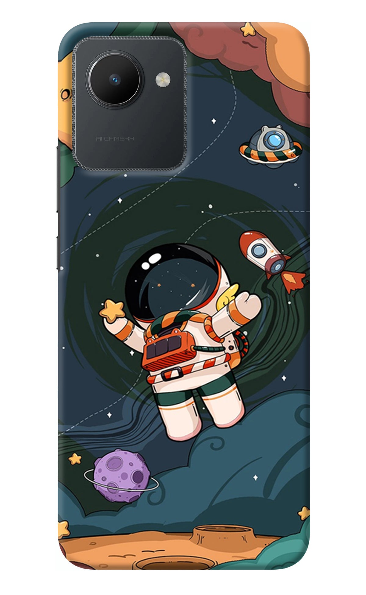 Cartoon Astronaut Realme C30 Back Cover