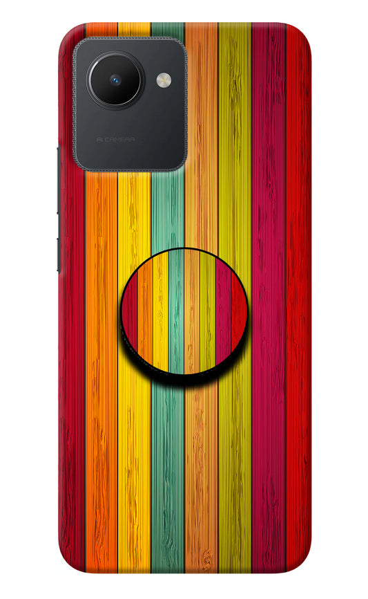 Multicolor Wooden Realme C30 Pop Case