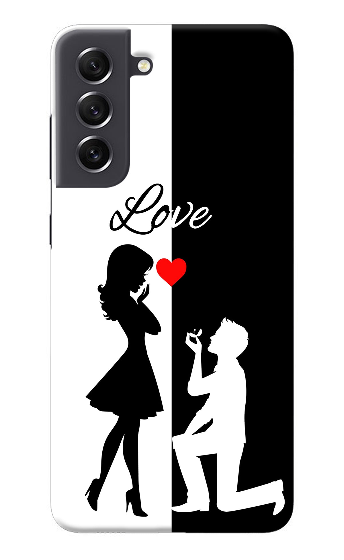 Love Propose Black And White Samsung S21 FE 5G Back Cover