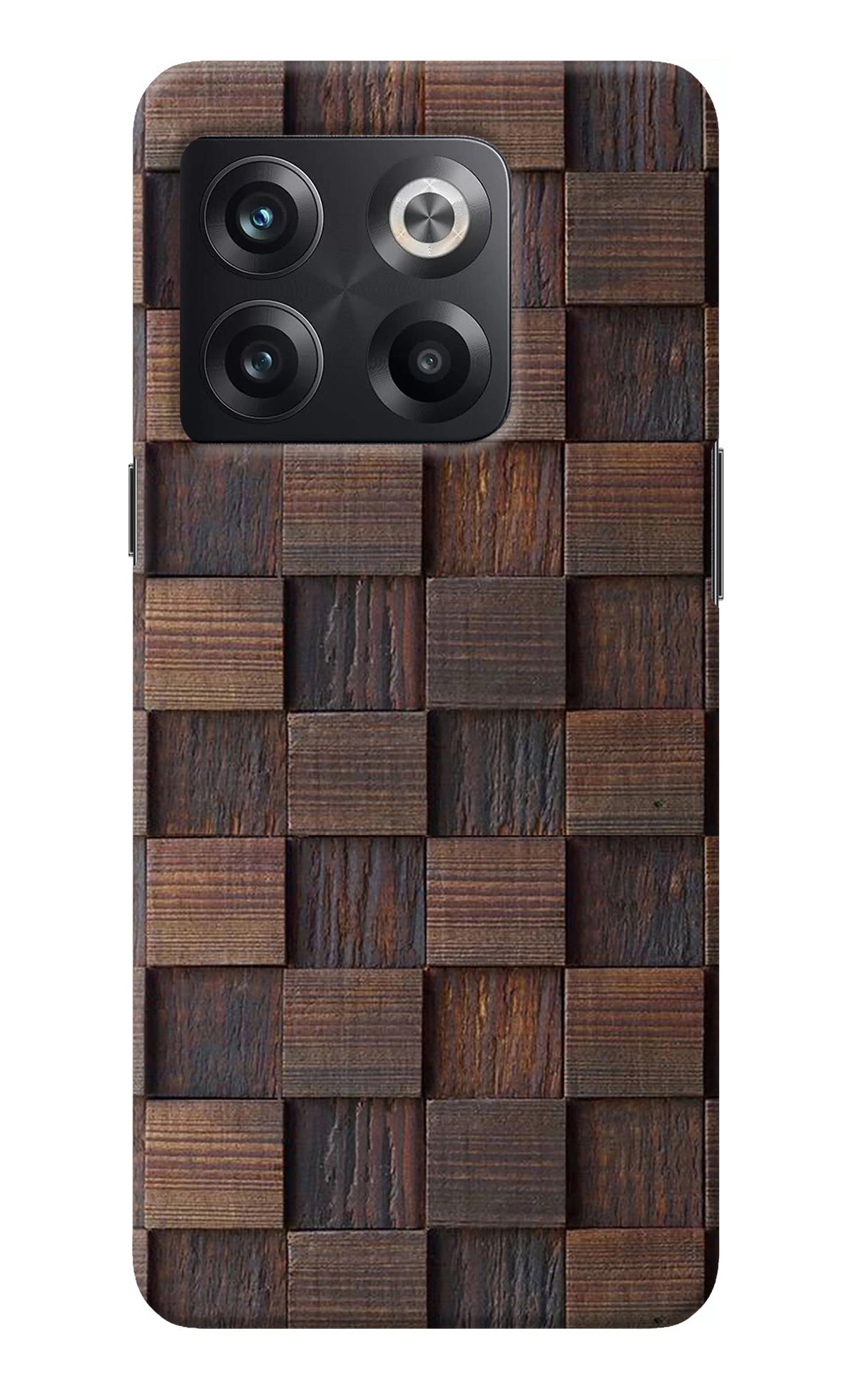 Wooden Cube Design OnePlus 10T 5G Back Cover