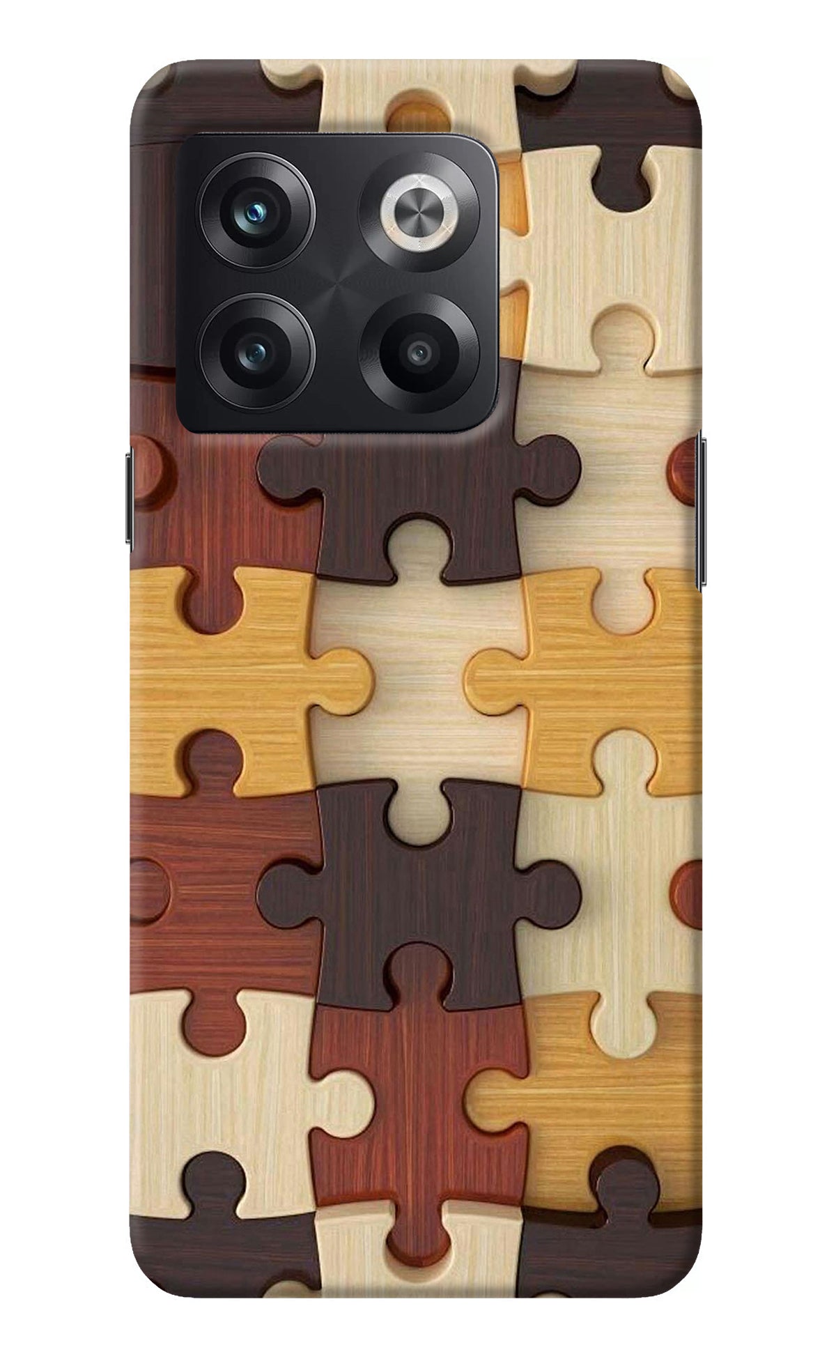 Wooden Puzzle OnePlus 10T 5G Back Cover