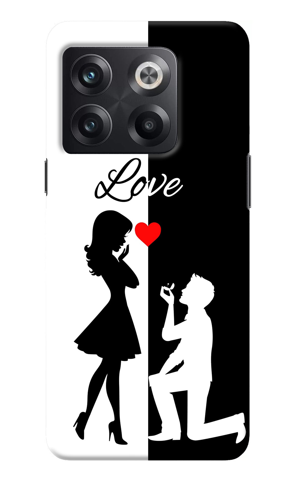 Love Propose Black And White OnePlus 10T 5G Back Cover