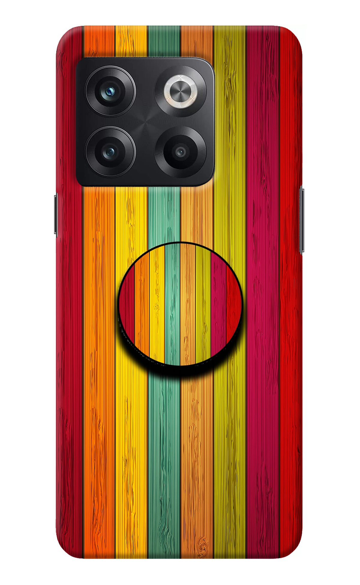 Multicolor Wooden OnePlus 10T 5G Pop Case