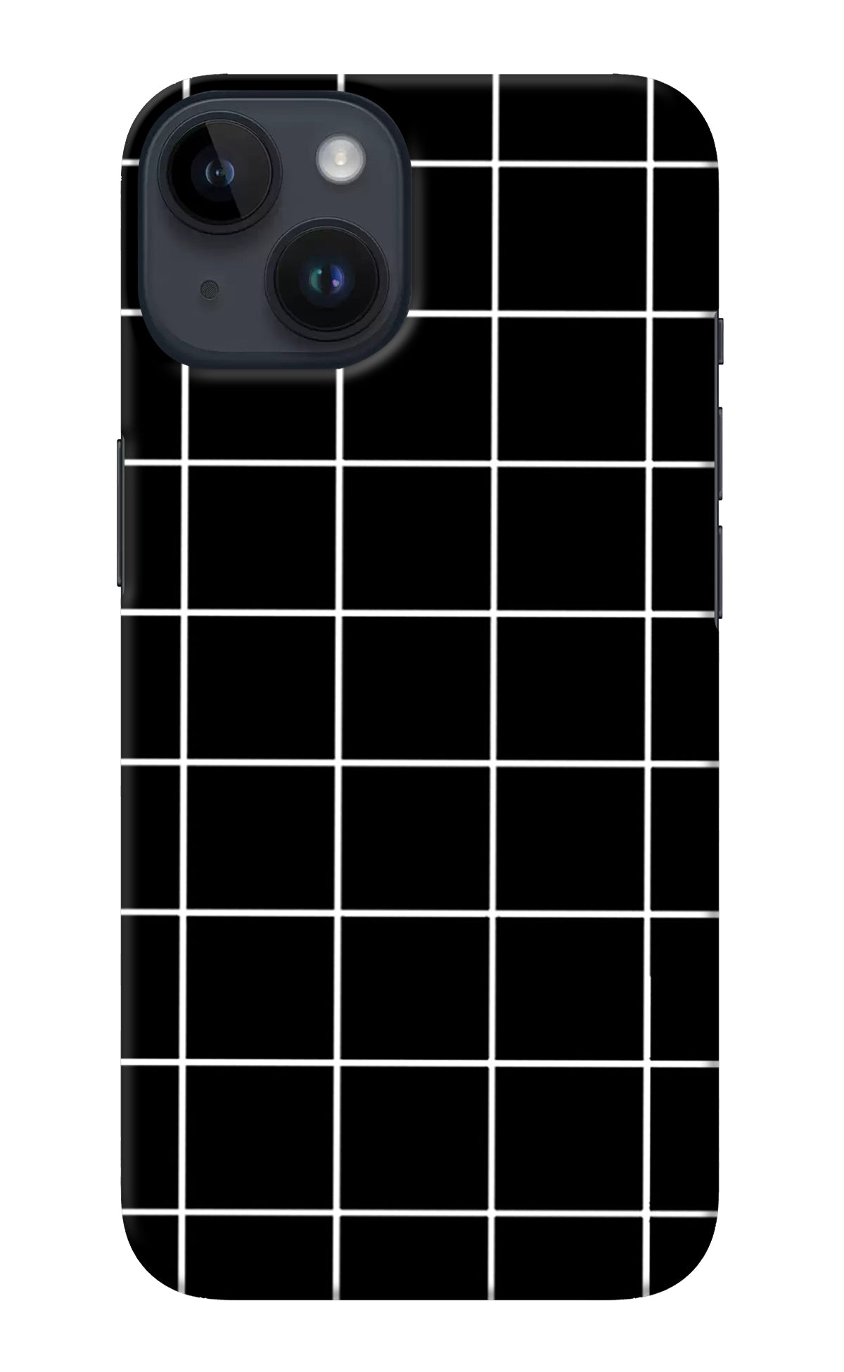 White Grid iPhone 14 Back Cover