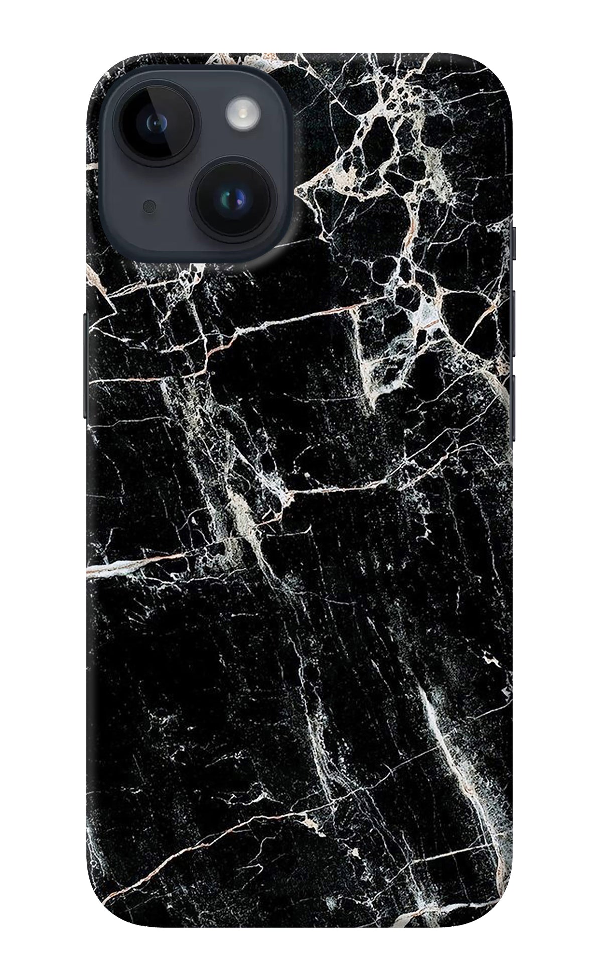 Black Marble Texture iPhone 14 Back Cover